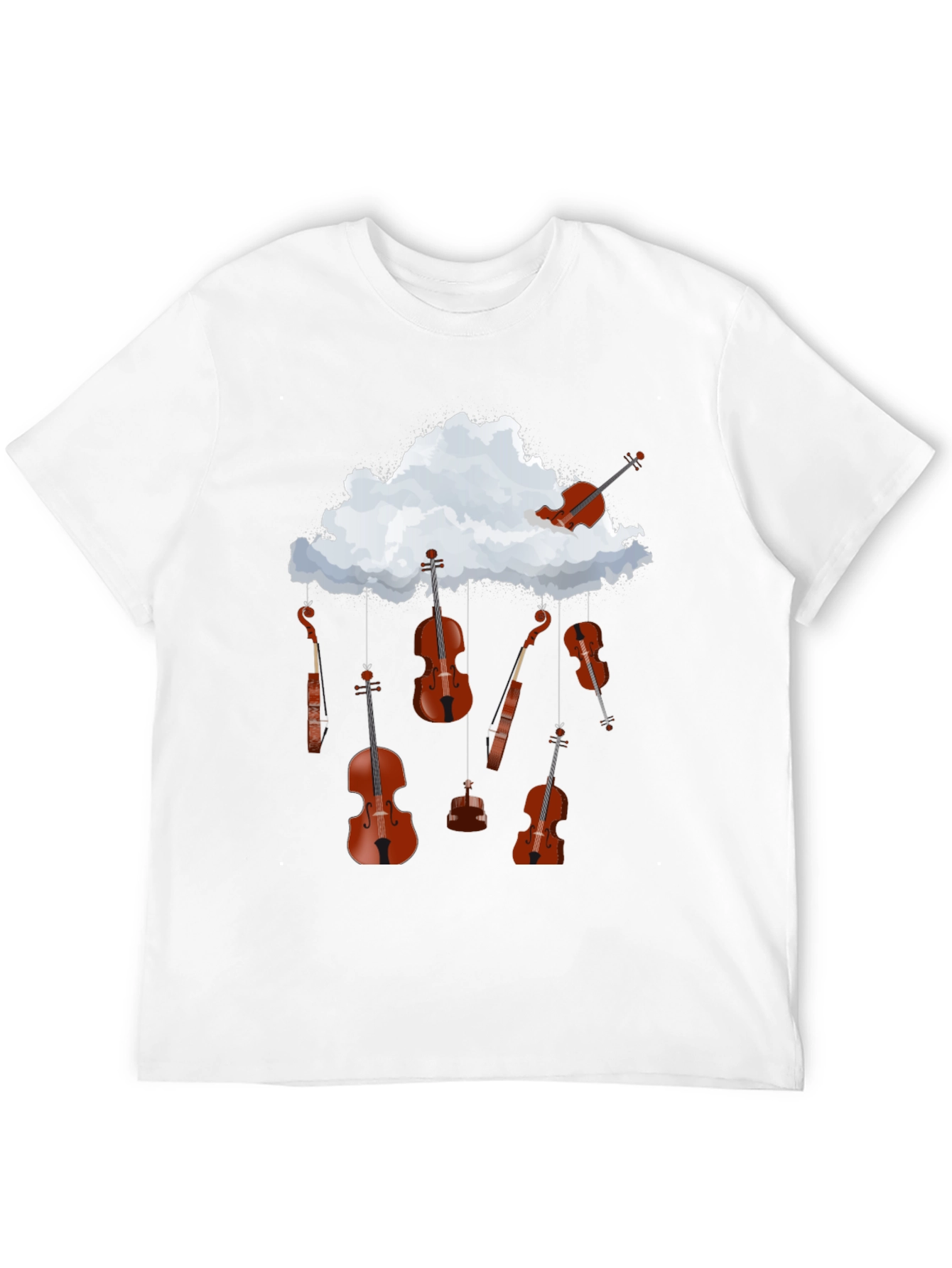 Musical Cloud T-Shirt: Violins Rain Design