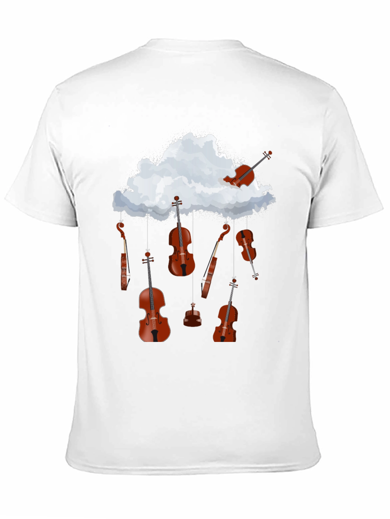 Musical Cloud T-Shirt: Violins Rain Design