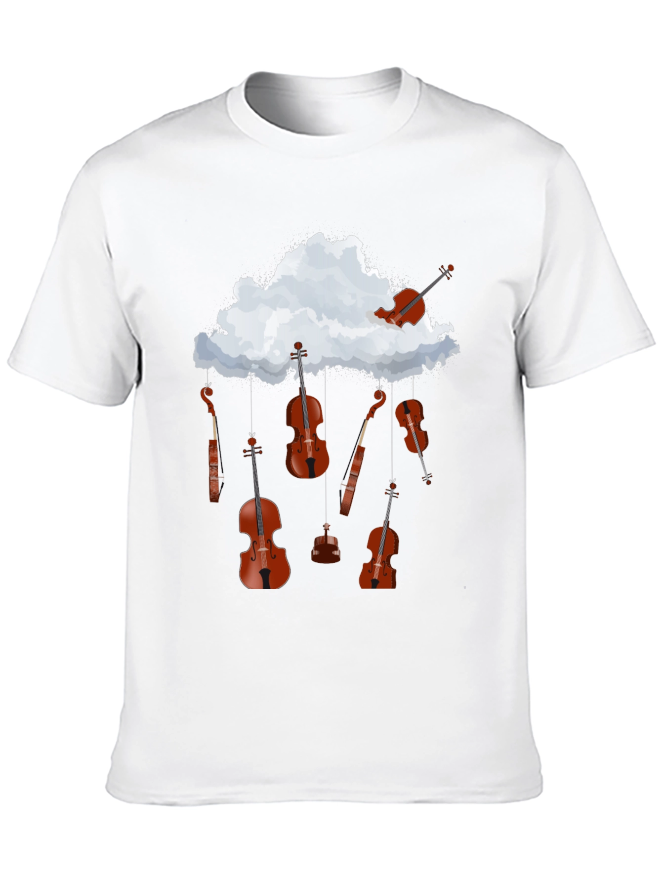 Musical Cloud T-Shirt: Violins Rain Design