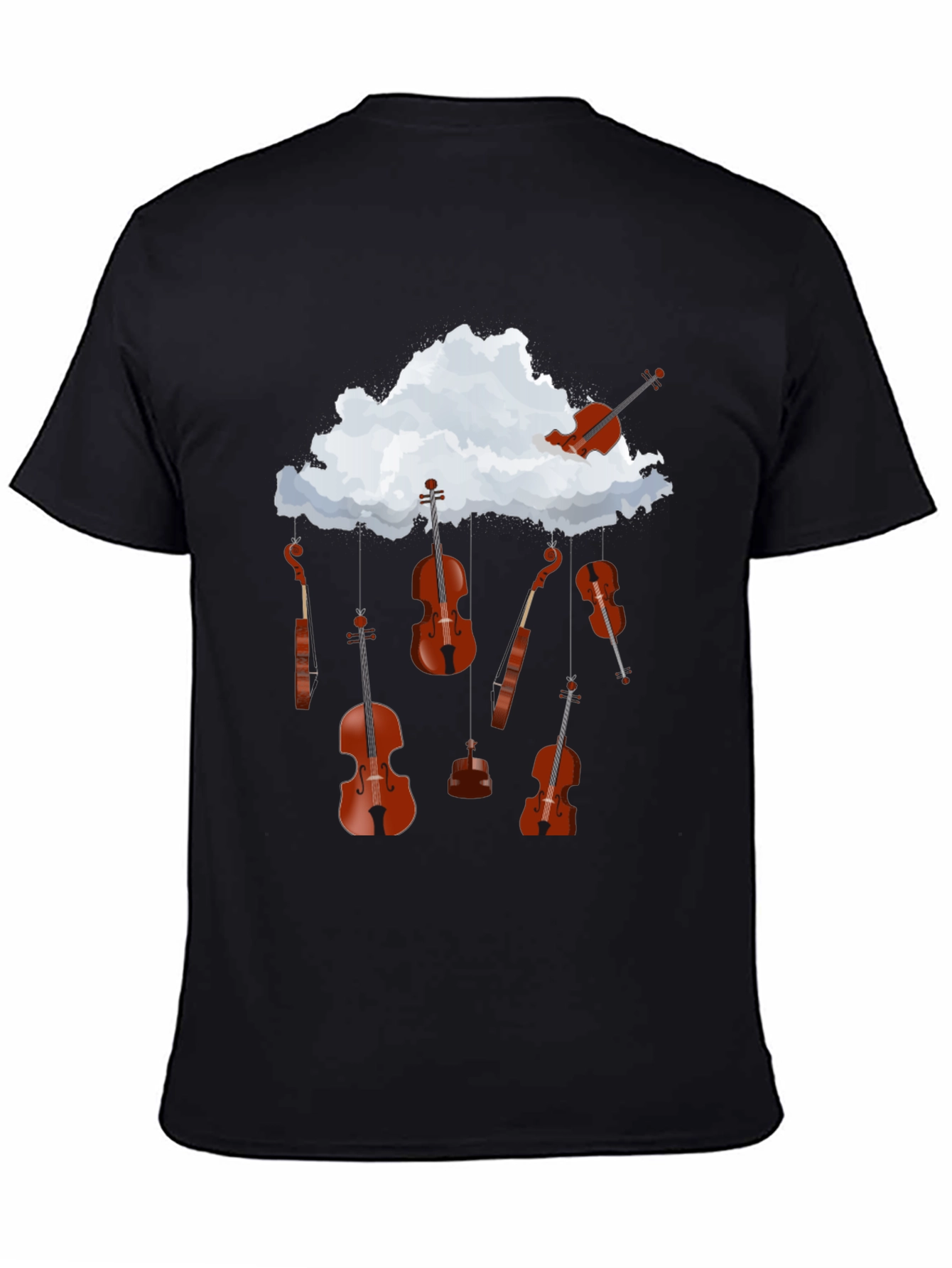 Musical Cloud T-Shirt: Violins Rain Design