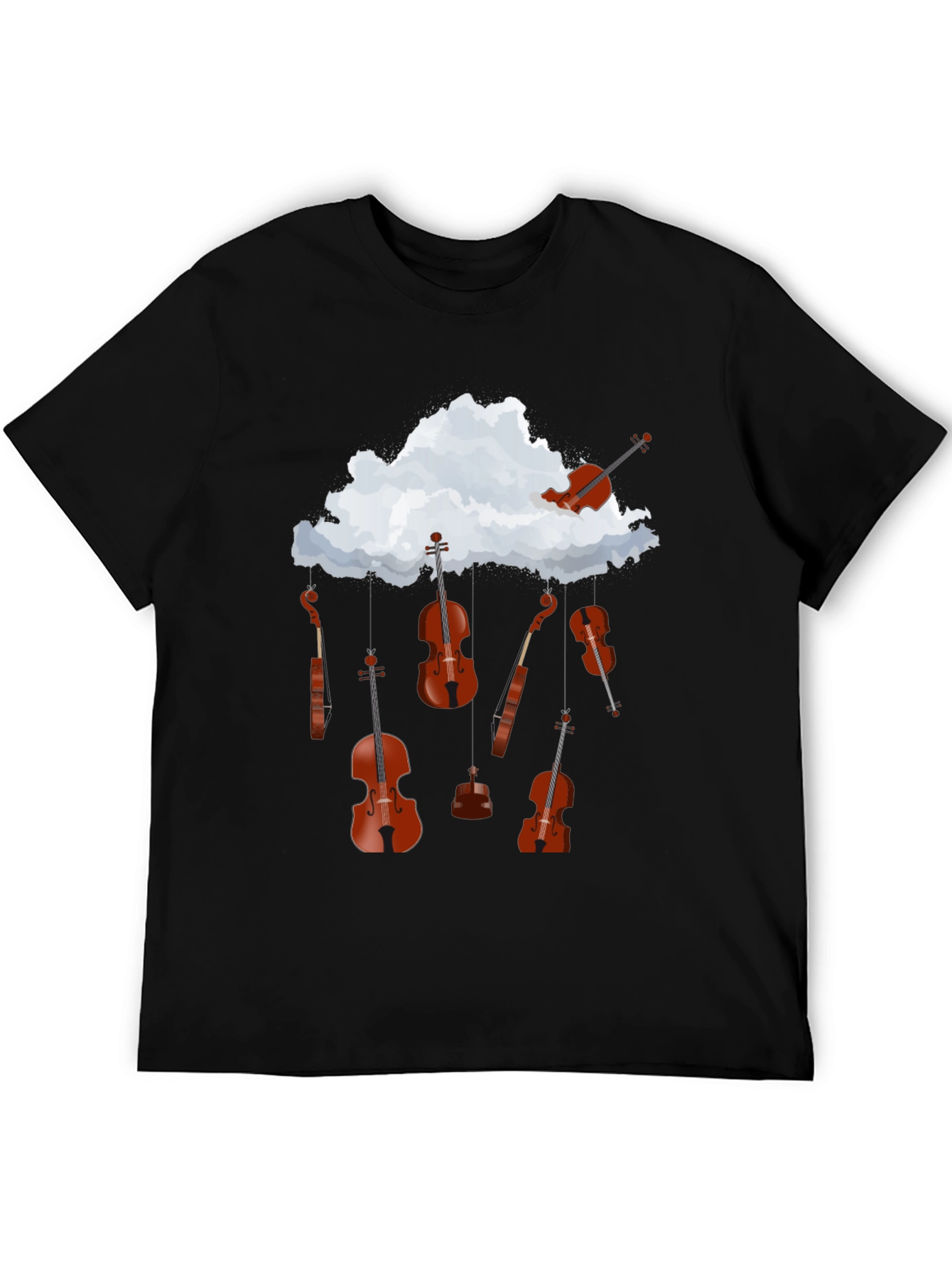 Musical Cloud T-Shirt: Violins Rain Design