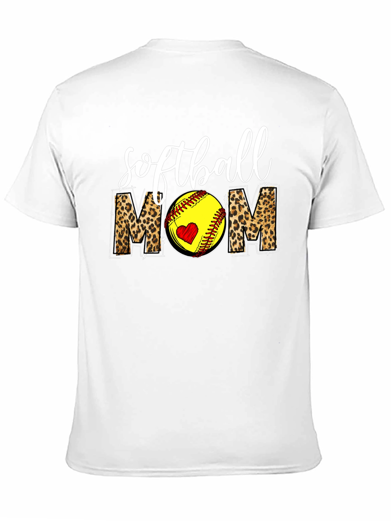 Softball Mom Leopard Print Graphic T-Shirt