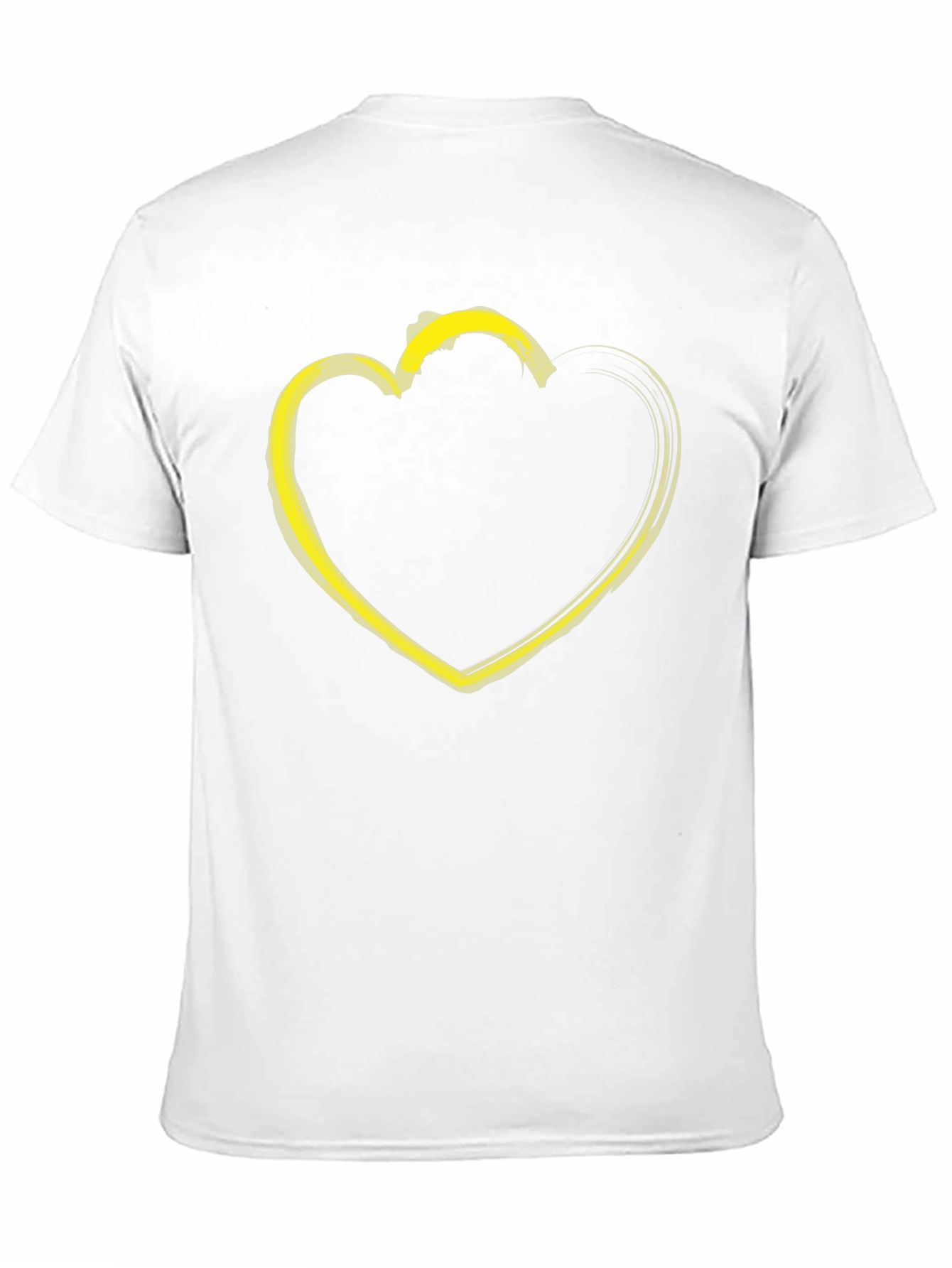 Black T-Shirt with Yellow Heart Graphic