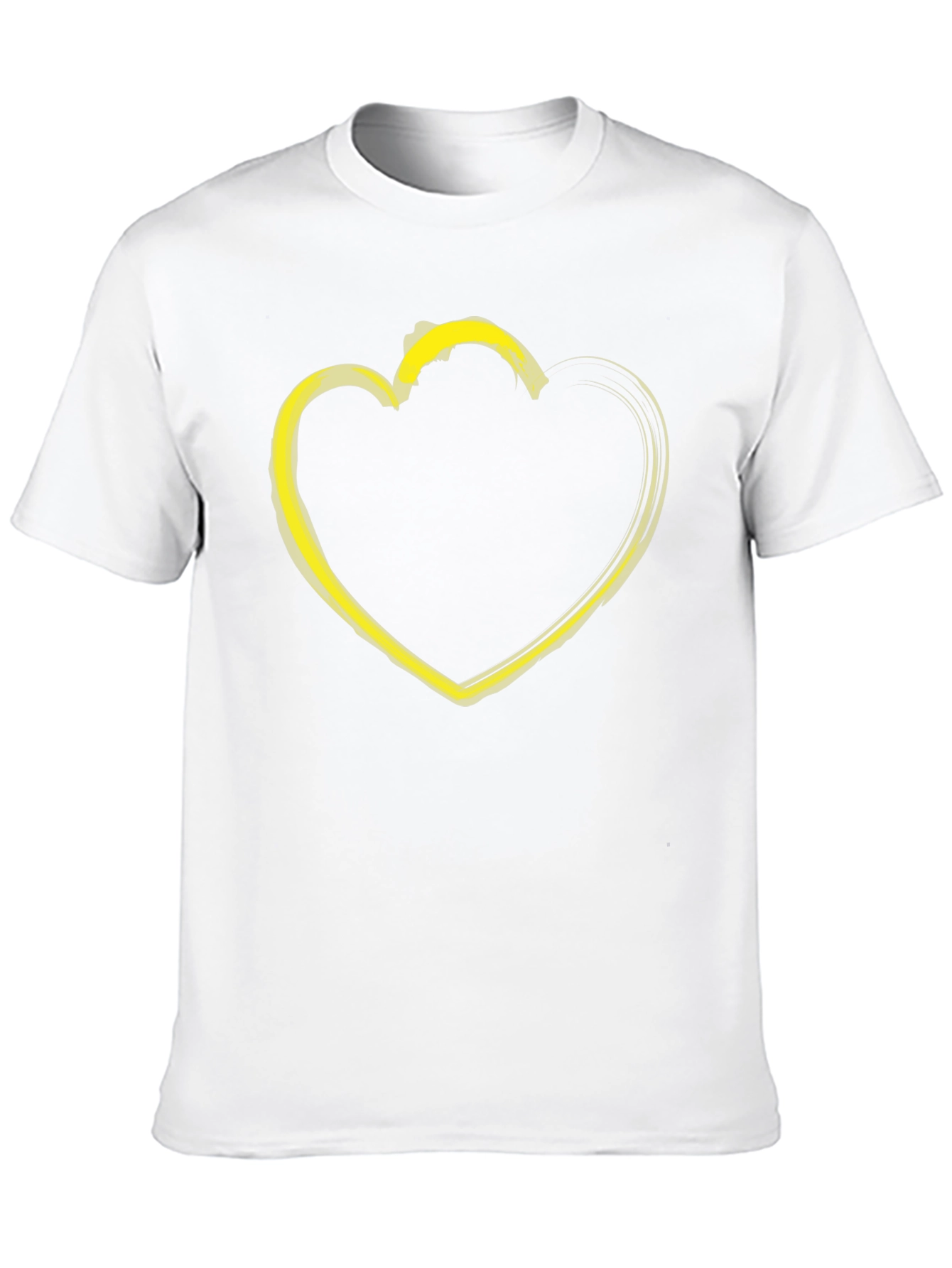 Black T-Shirt with Yellow Heart Graphic