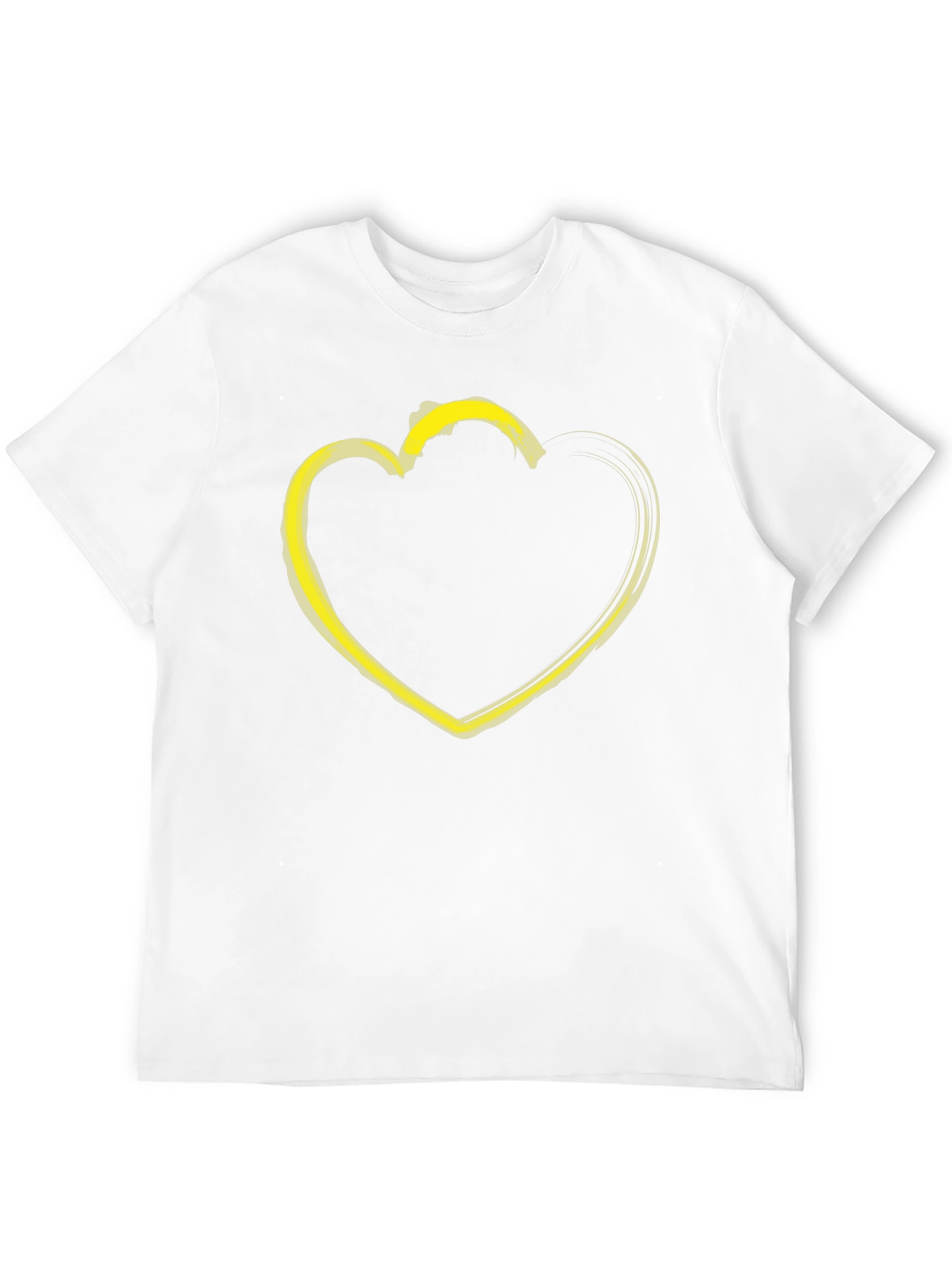 Black T-Shirt with Yellow Heart Graphic