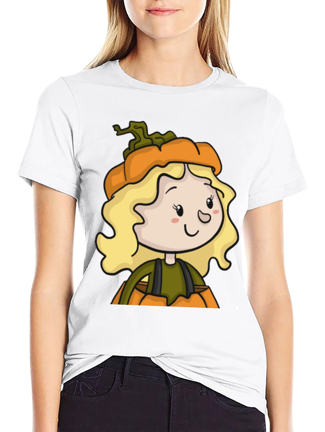 Pumpkin Girl T-Shirt - Cute Halloween Tee