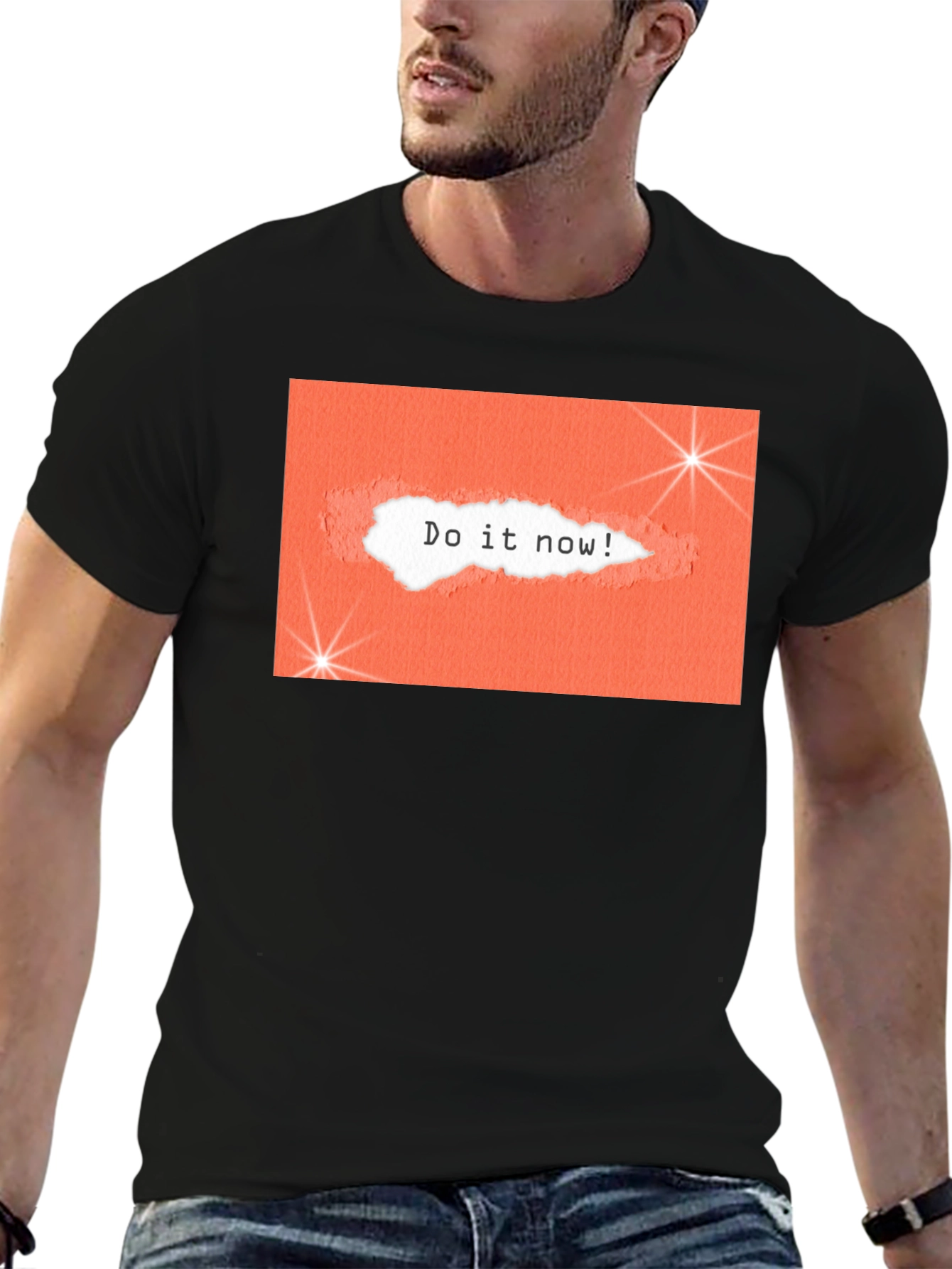Motivational Do It Now Graphic Tee - Black