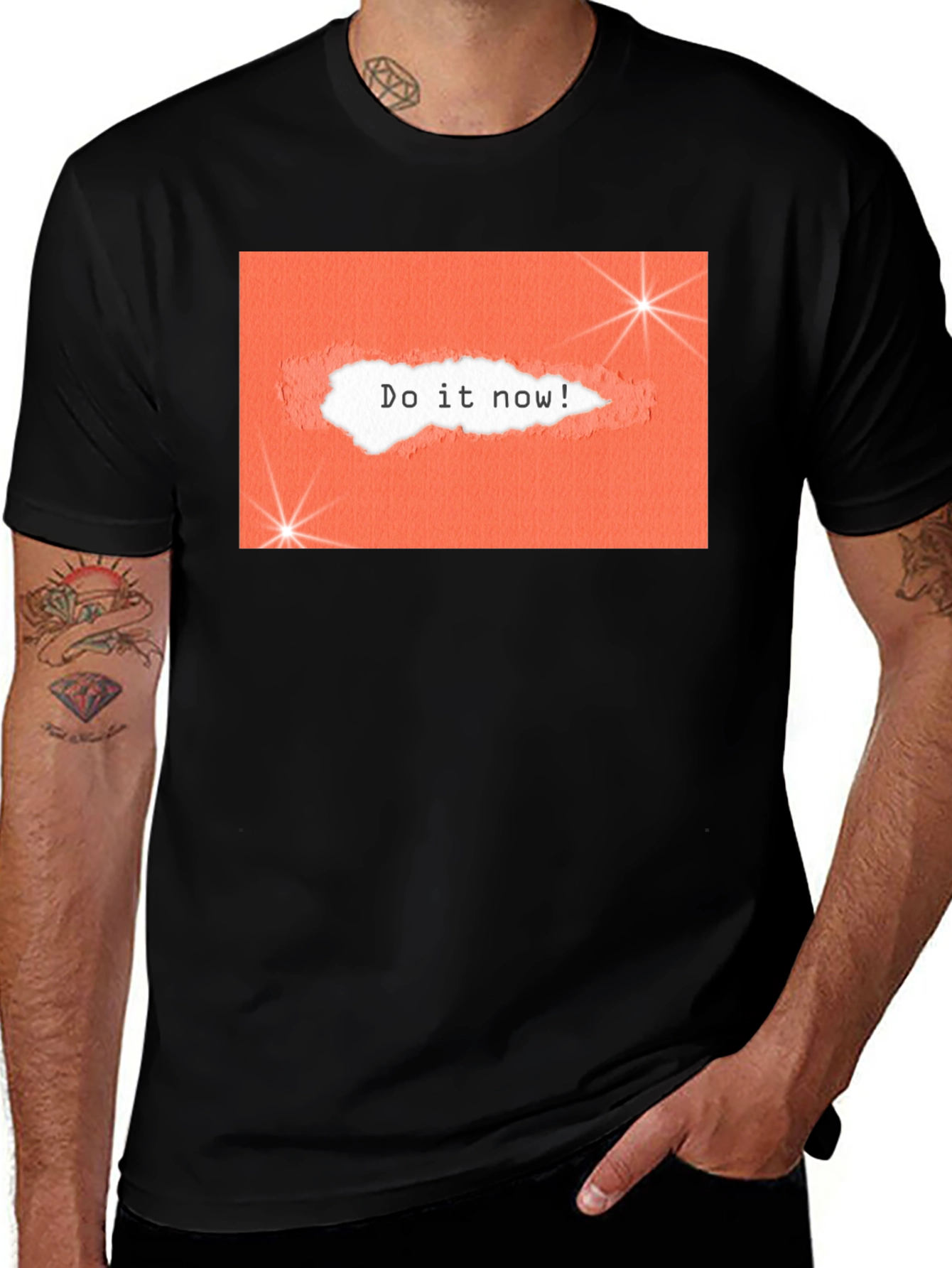 Motivational Do It Now Graphic Tee - Black