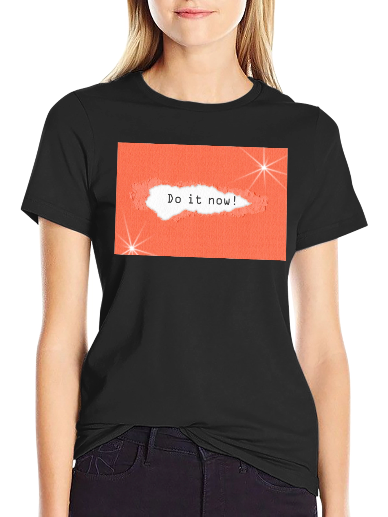Motivational Do It Now Graphic Tee - Black