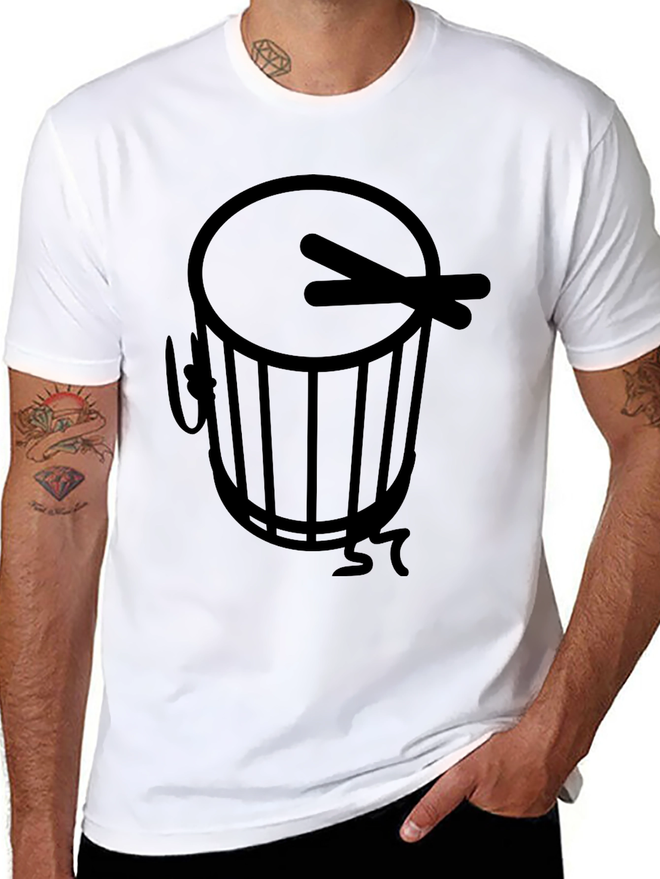 Drum Graphic Black T-Shirt