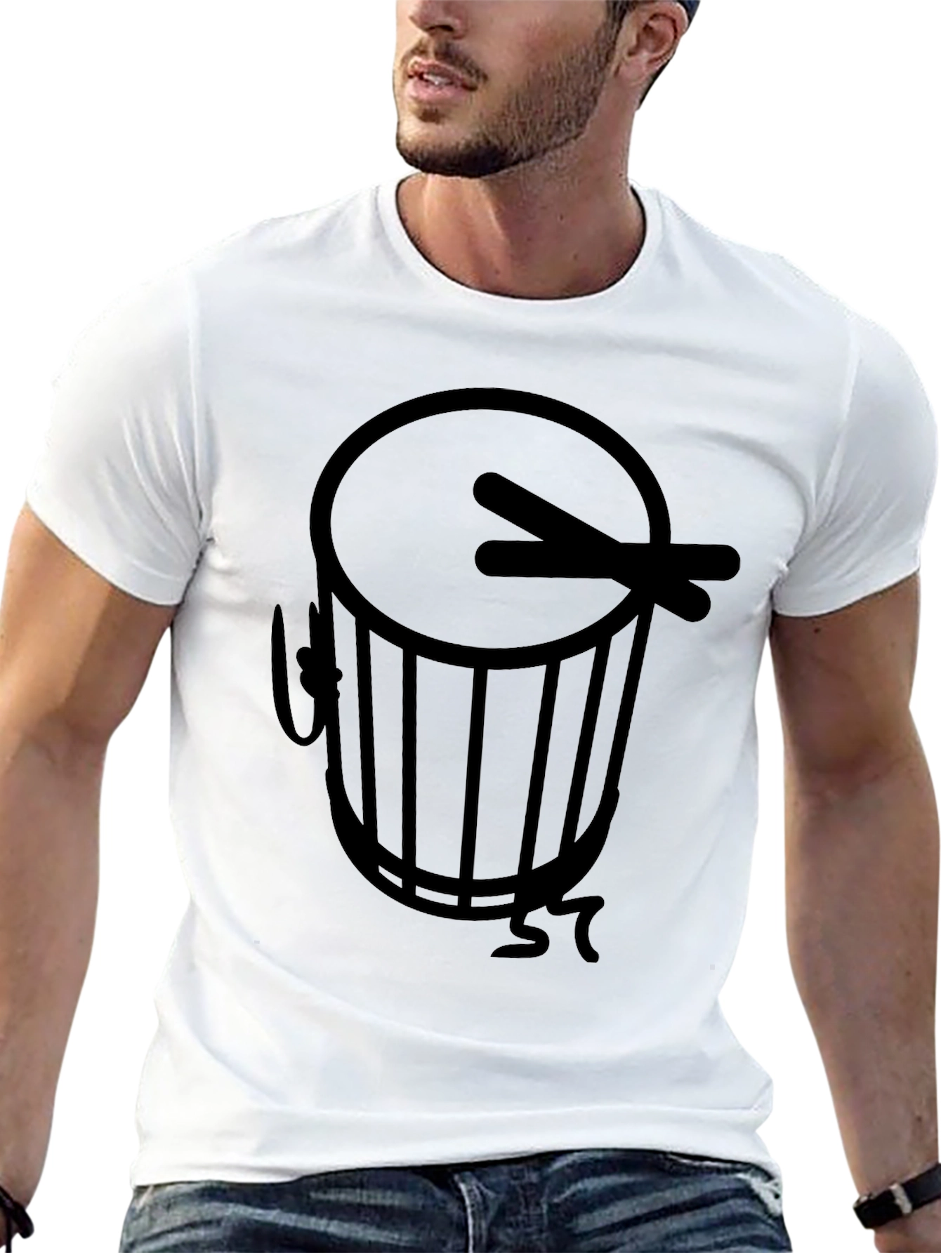Drum Graphic Black T-Shirt