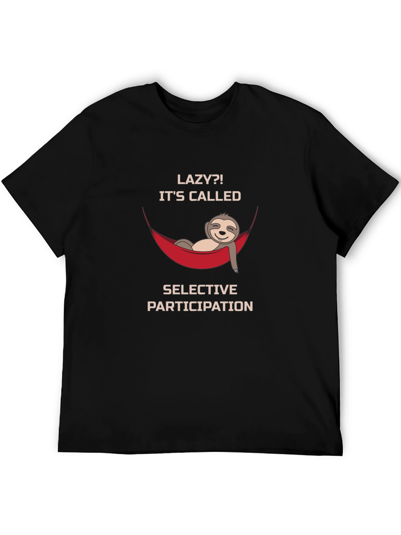 Lazy Sloth Graphic T-Shirt - Selective Participation Funny Tee