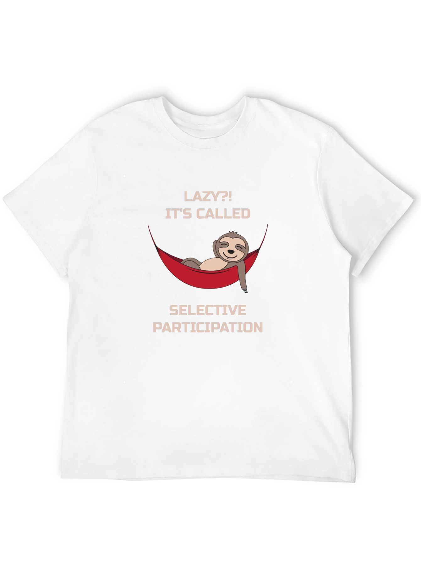 Lazy Sloth Graphic T-Shirt - Selective Participation Funny Tee