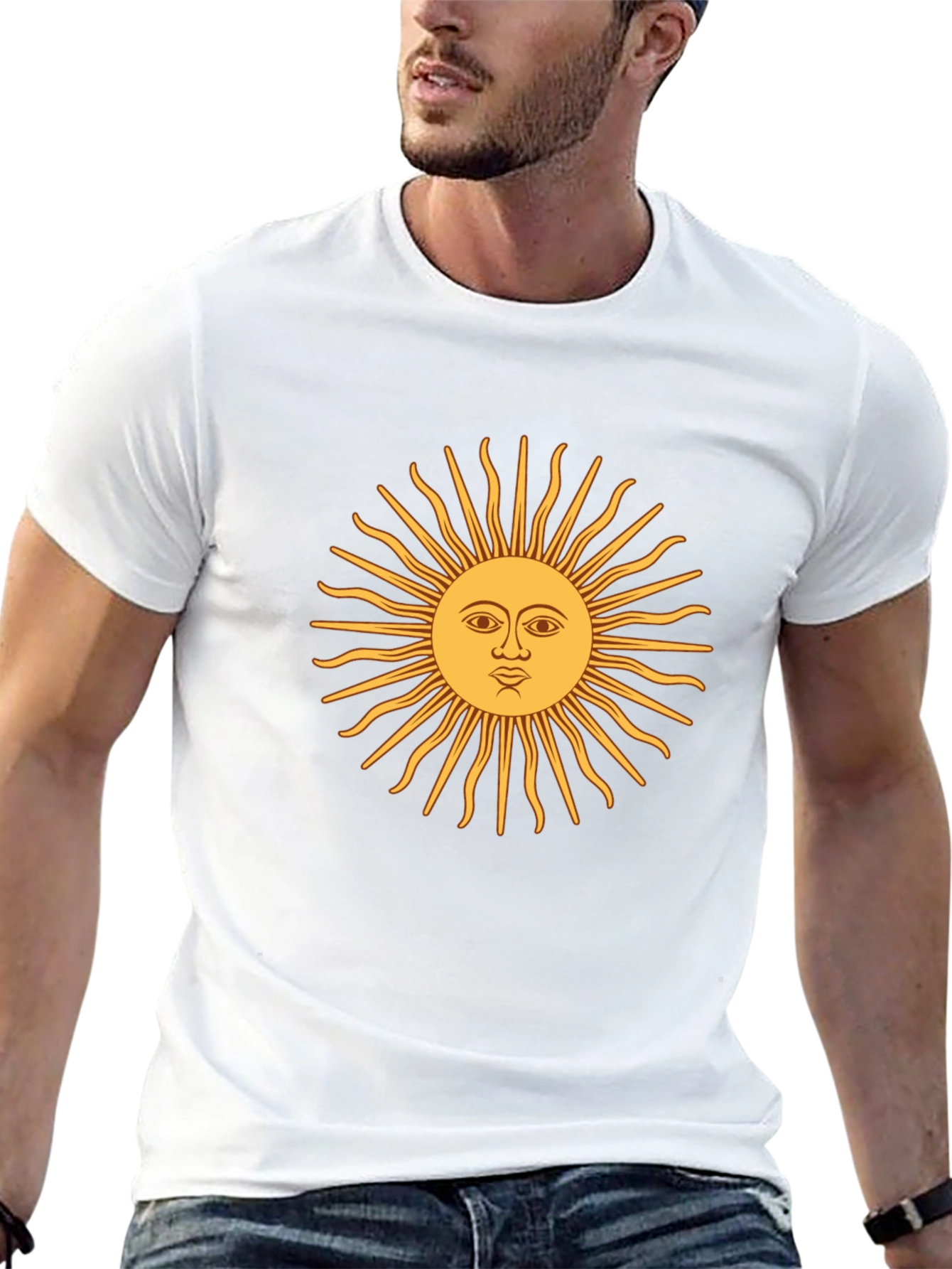 Argentina Sun T-Shirt - Black Cotton Tee