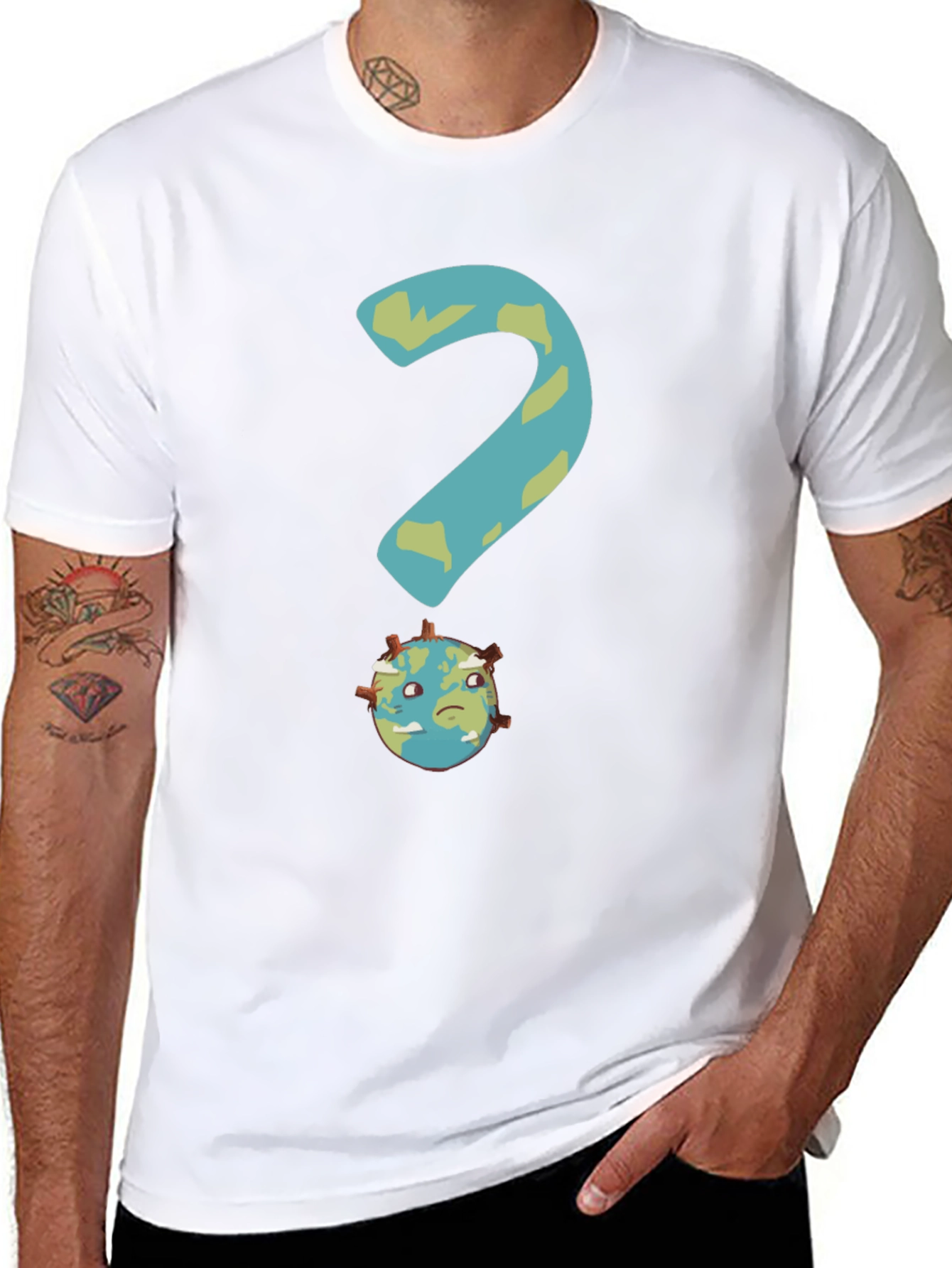 Earth Question T-Shirt - Global Crisis Awareness