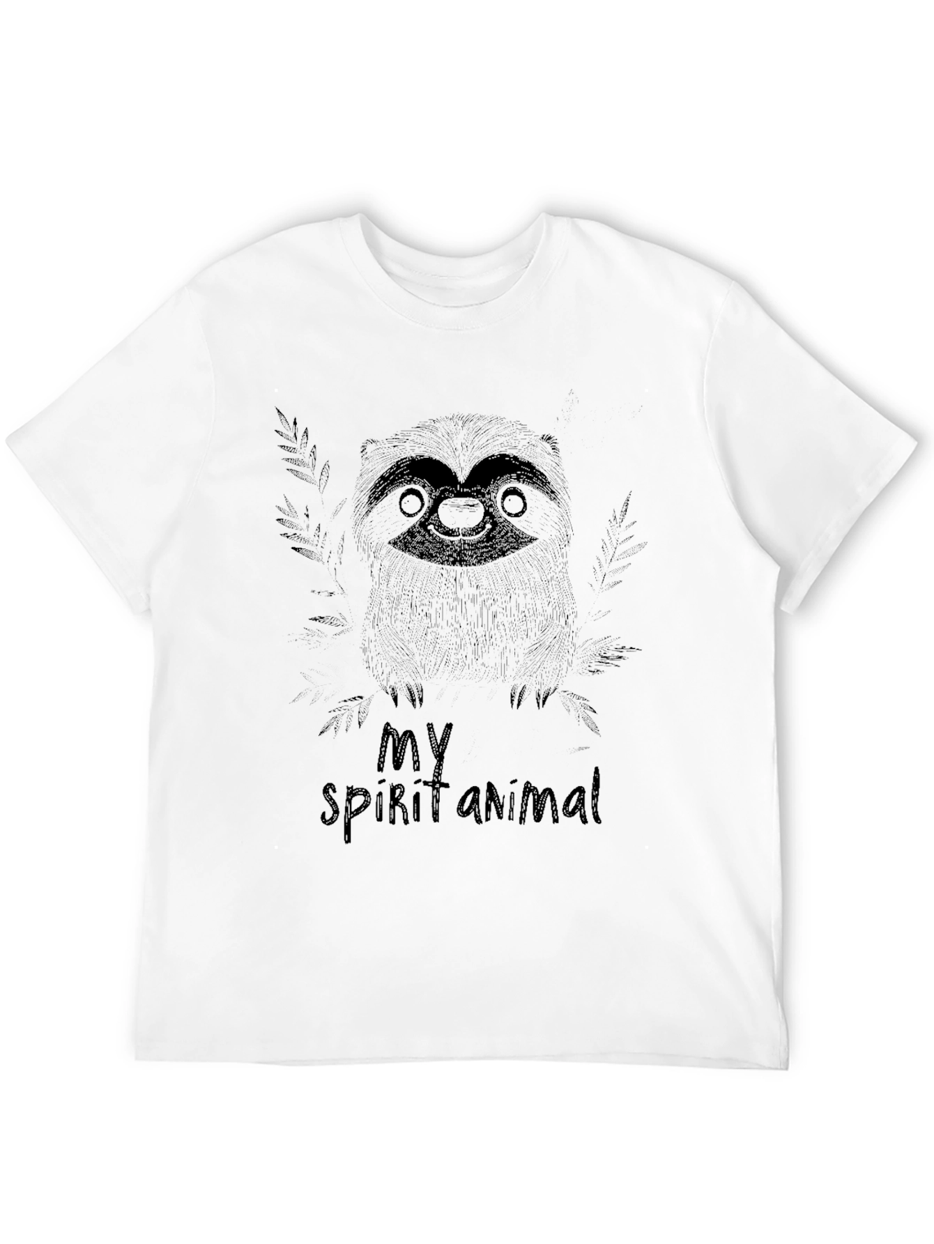 Sloth Spirit Animal Black T-Shirt