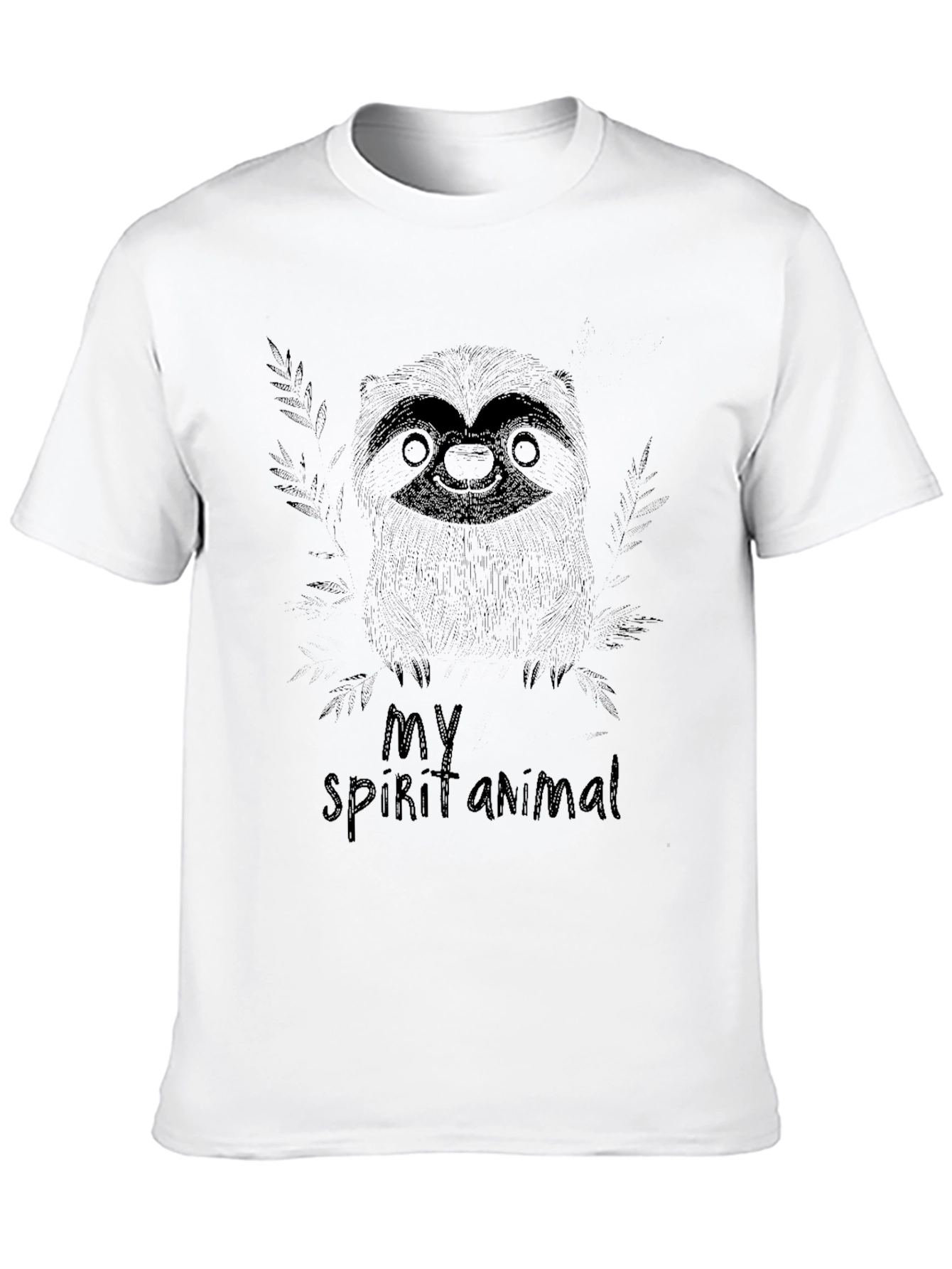 Sloth Spirit Animal Black T-Shirt