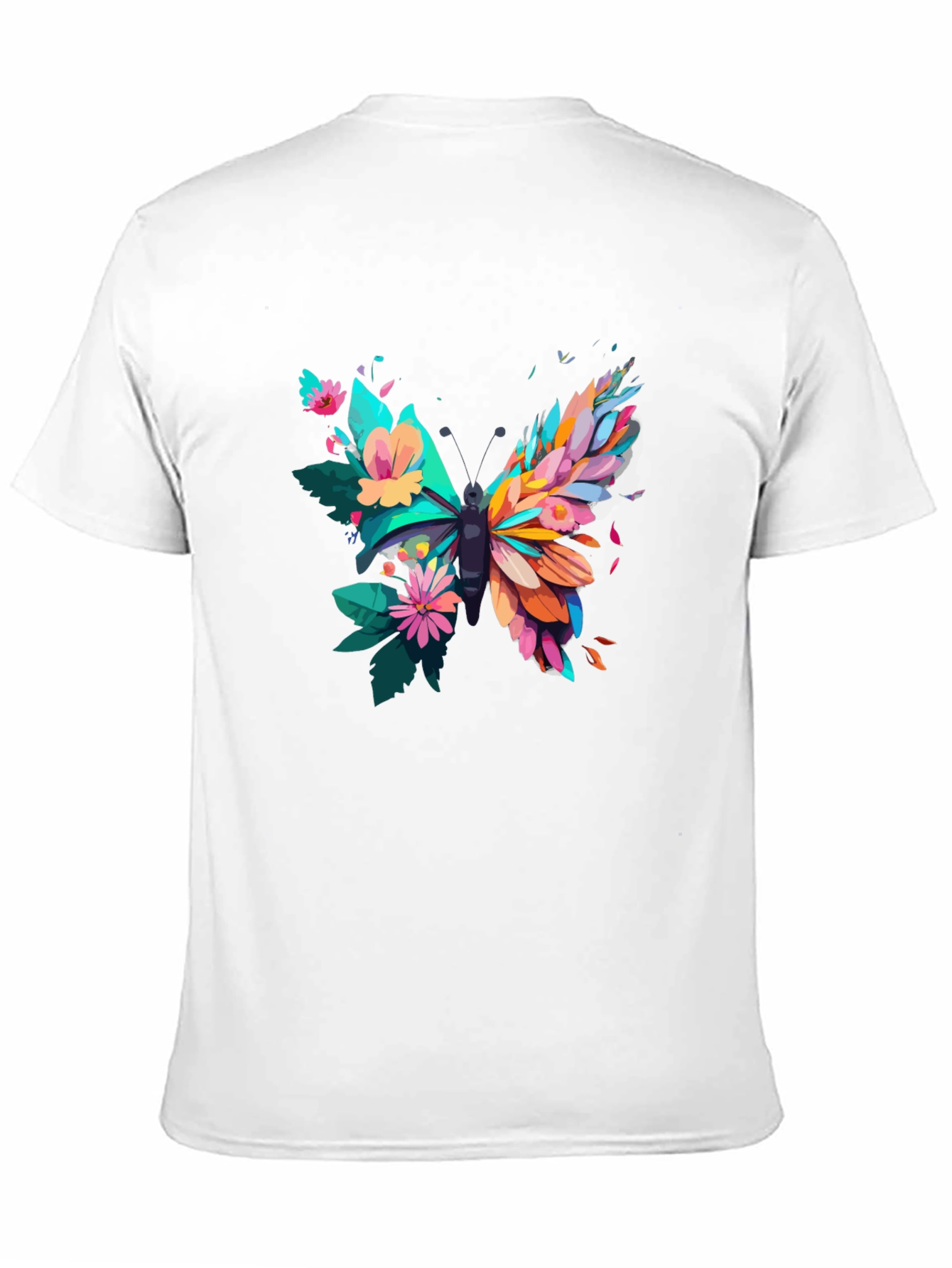 Butterfly Floral Graphic Tee - Mens Black T-Shirt
