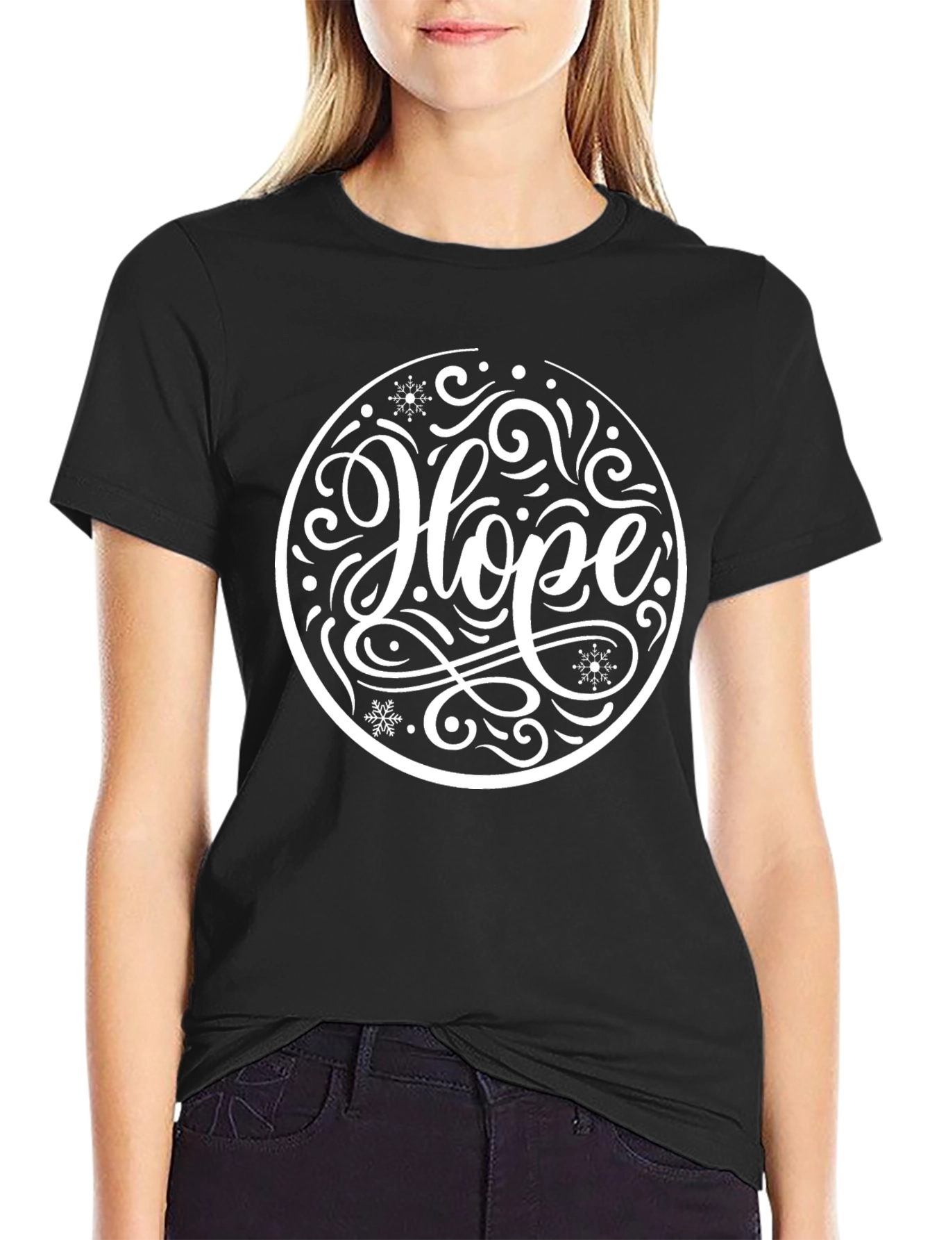 Hope Graphic Tee - Black Holiday Shirt