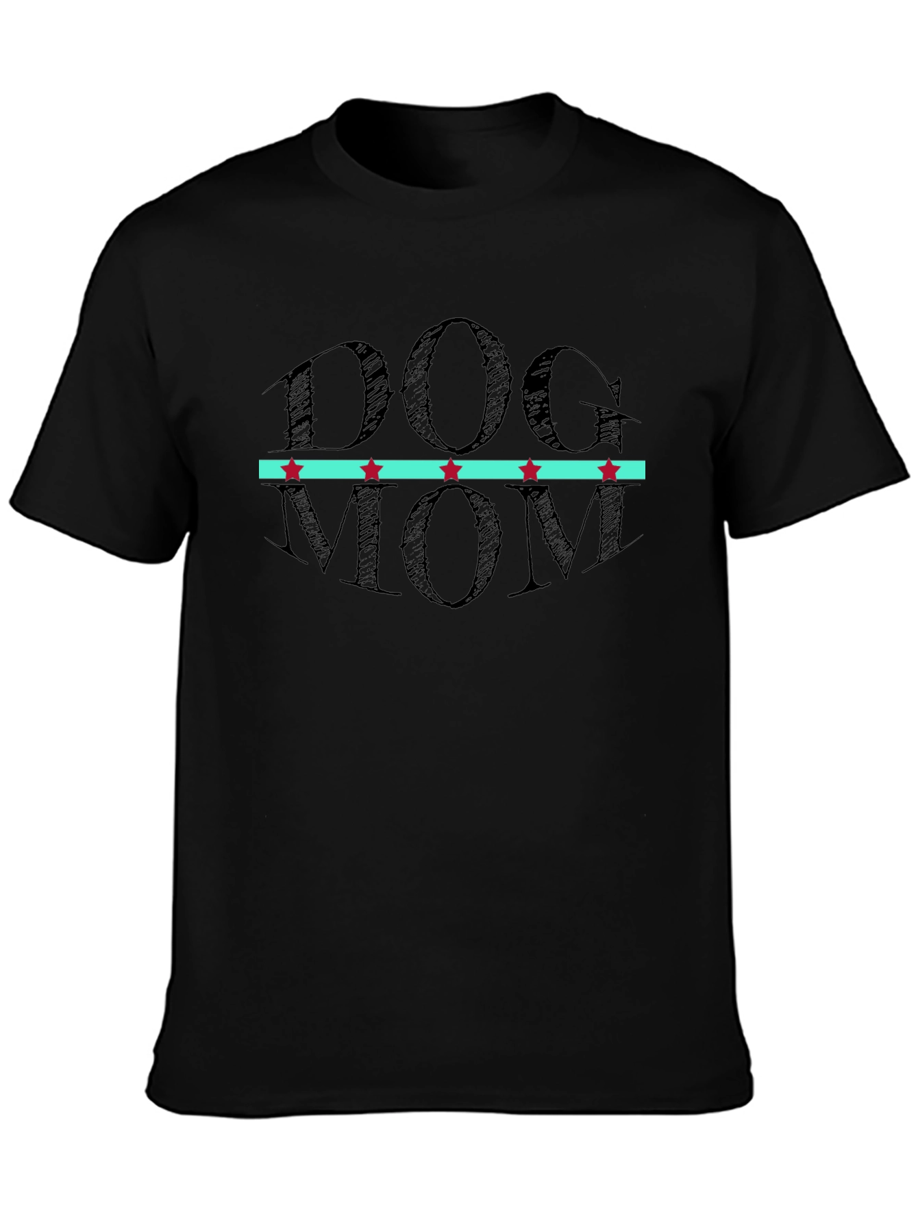 Dog Mom Graphic T-Shirt - Black