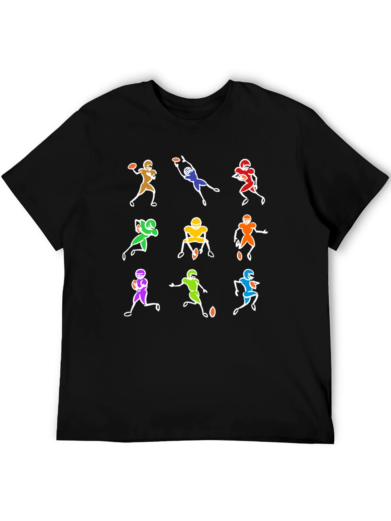 Colorful Football Player T-Shirt