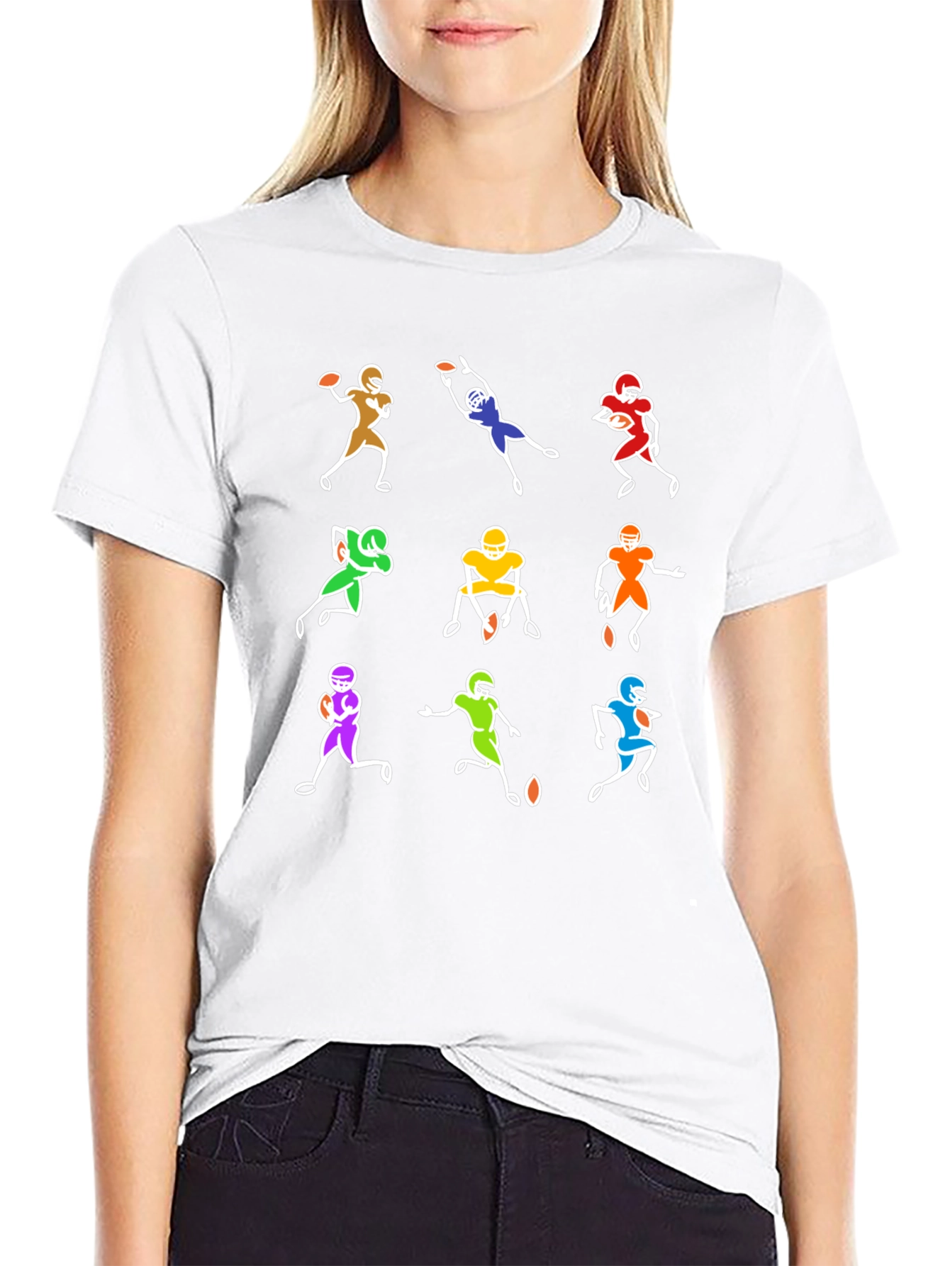Colorful Football Player T-Shirt