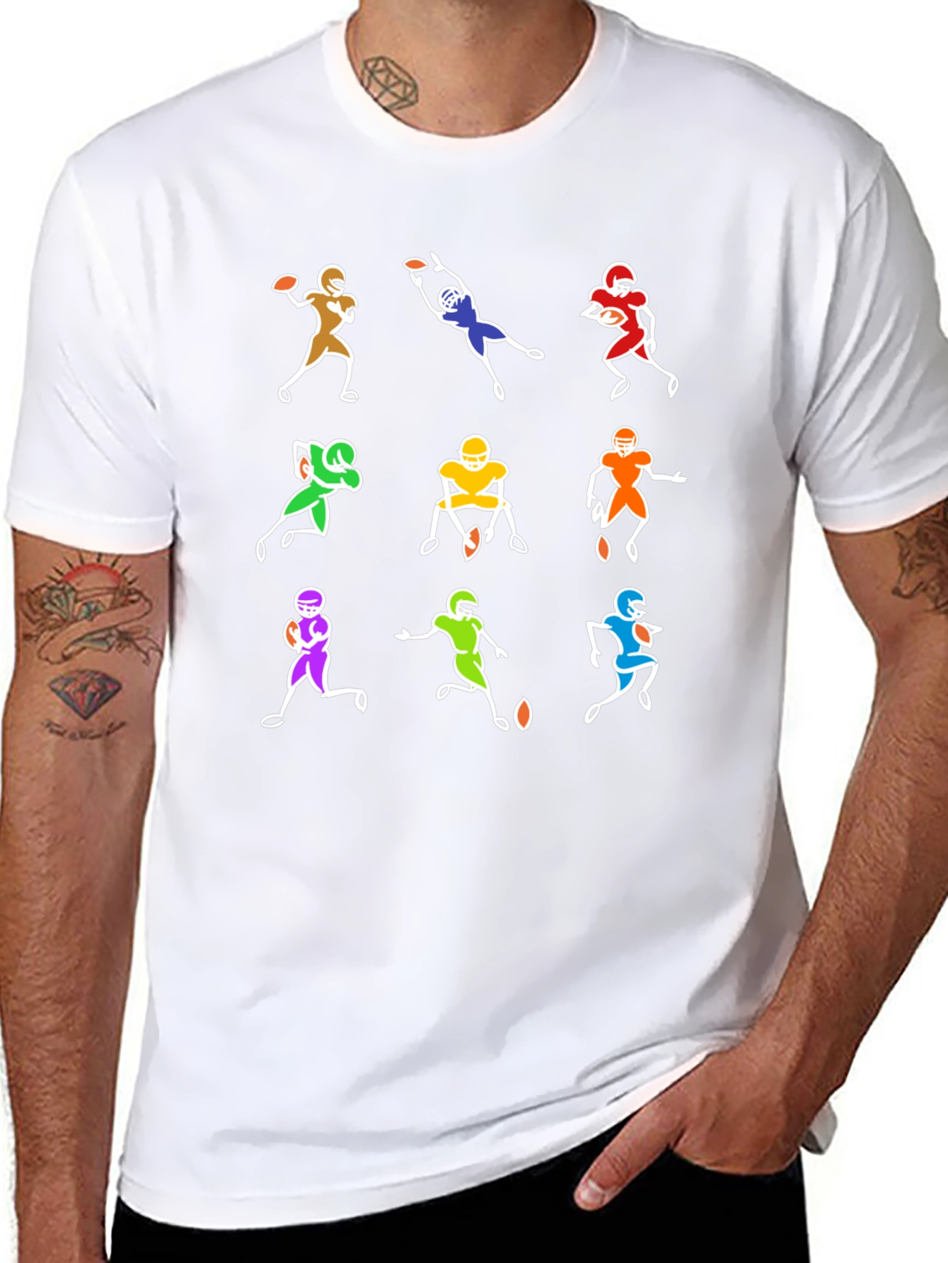 Colorful Football Player T-Shirt