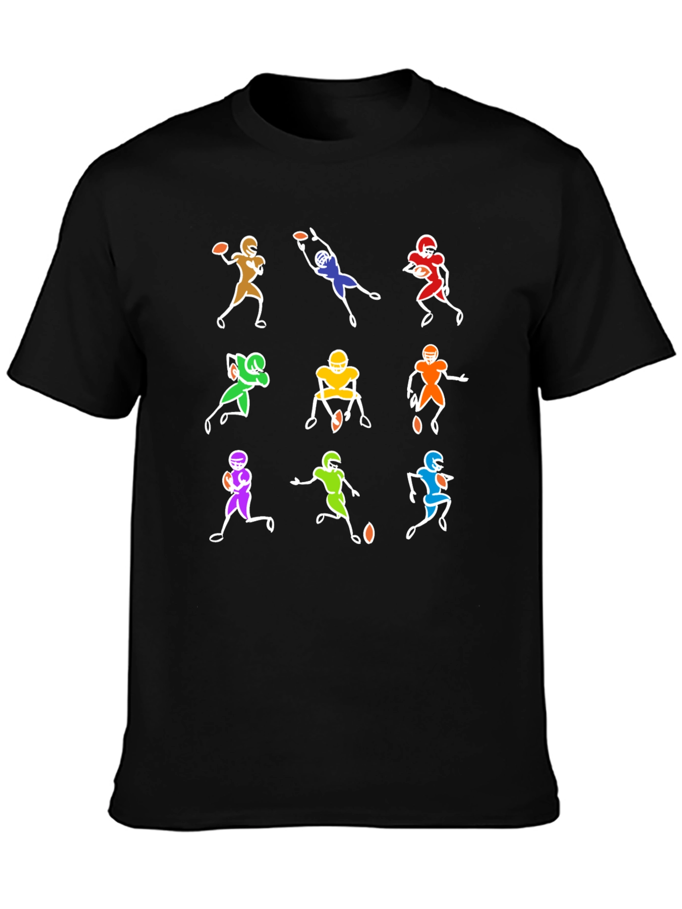 Colorful Football Player T-Shirt