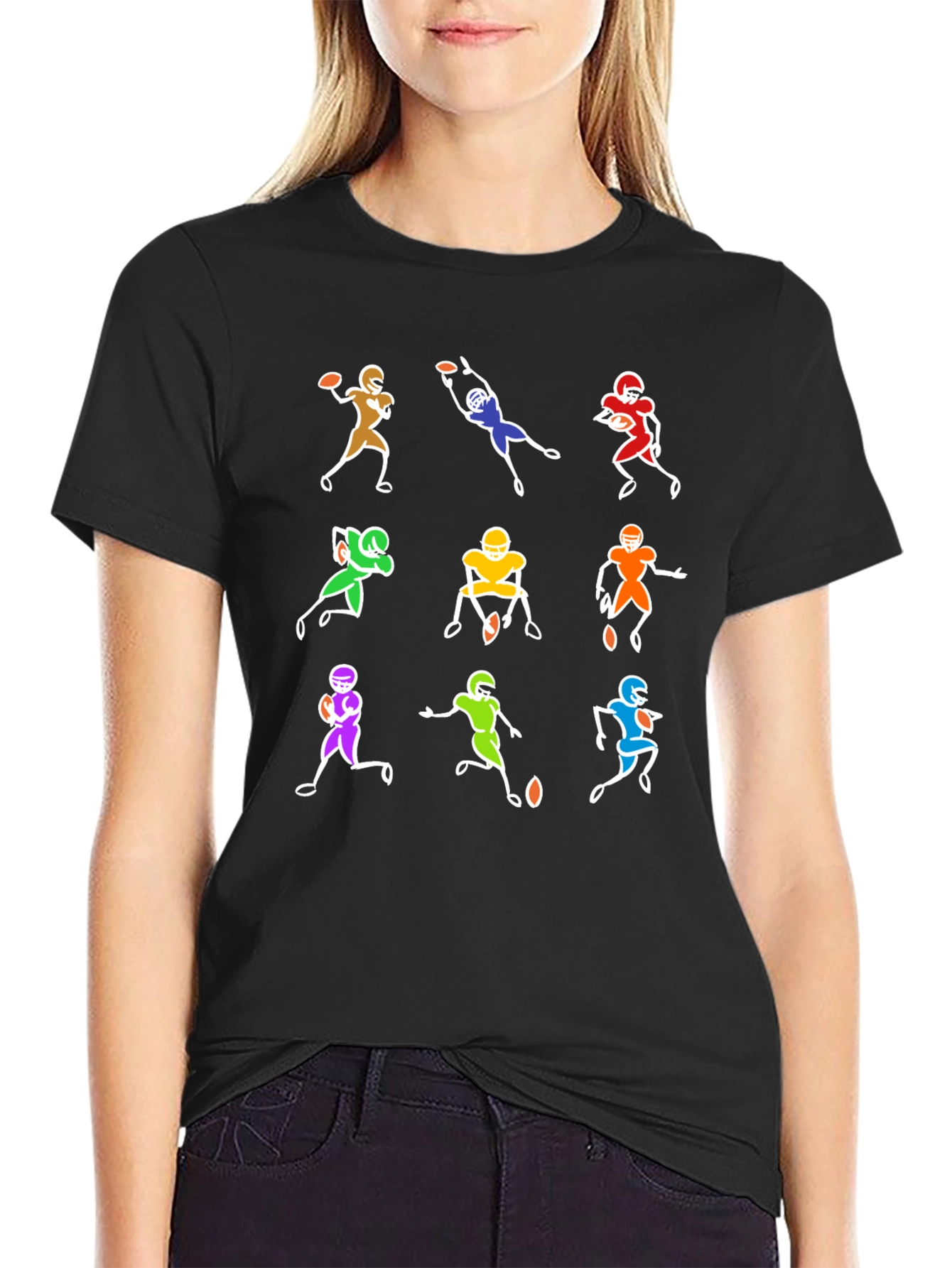 Colorful Football Player T-Shirt