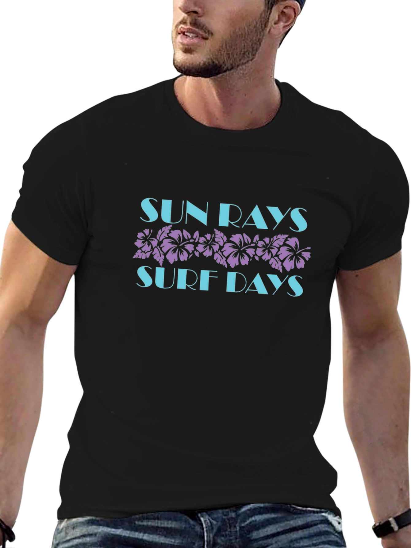 Sun Rays Surf Days Graphic Tee - Black
