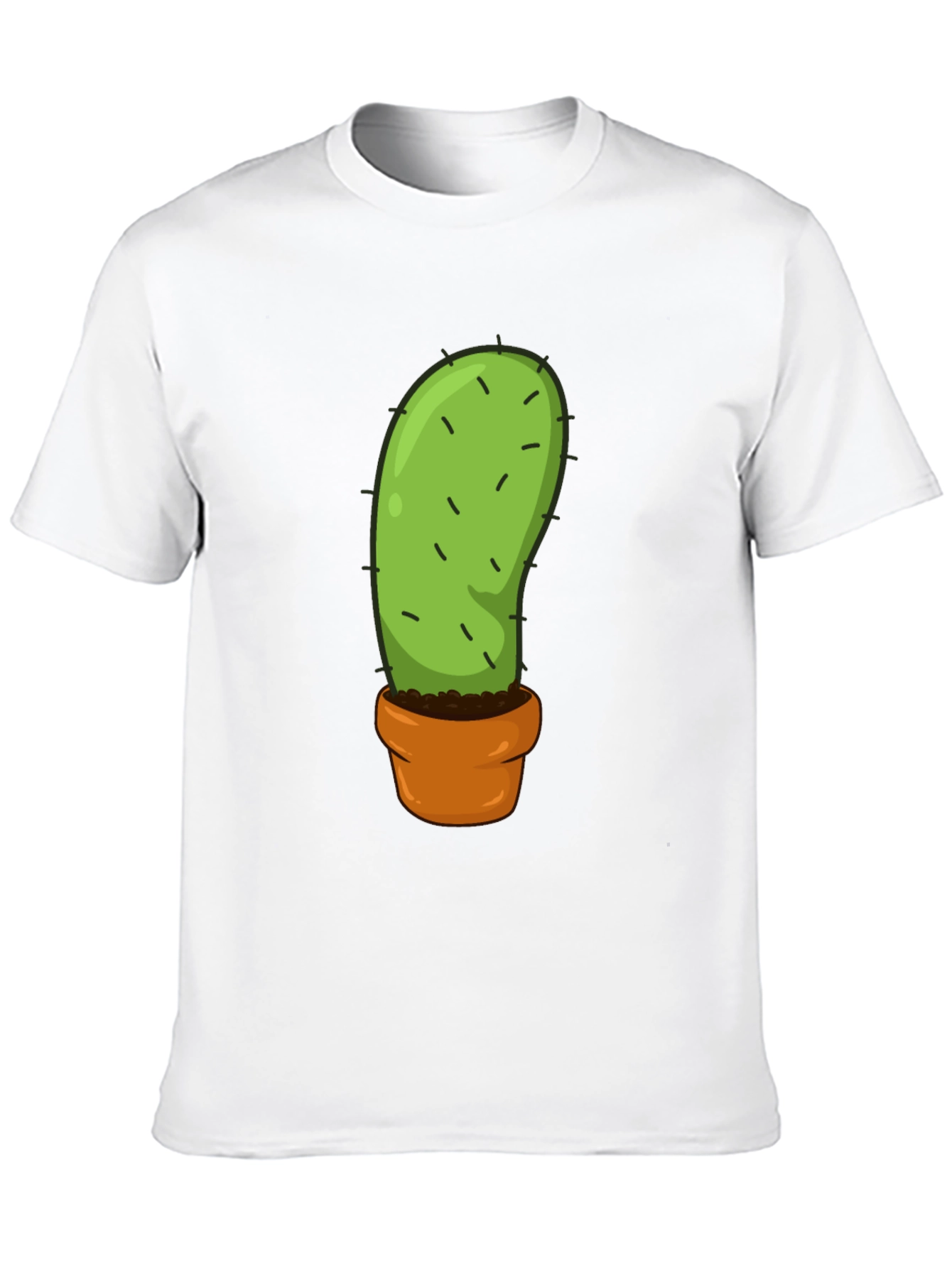 Cactus in Pot Graphic Tee - Black Cotton T-Shirt