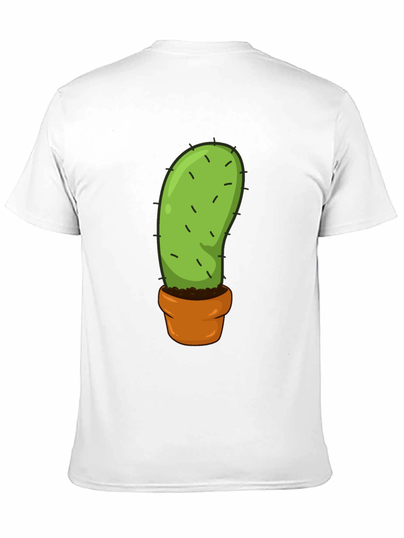 Cactus in Pot Graphic Tee - Black Cotton T-Shirt