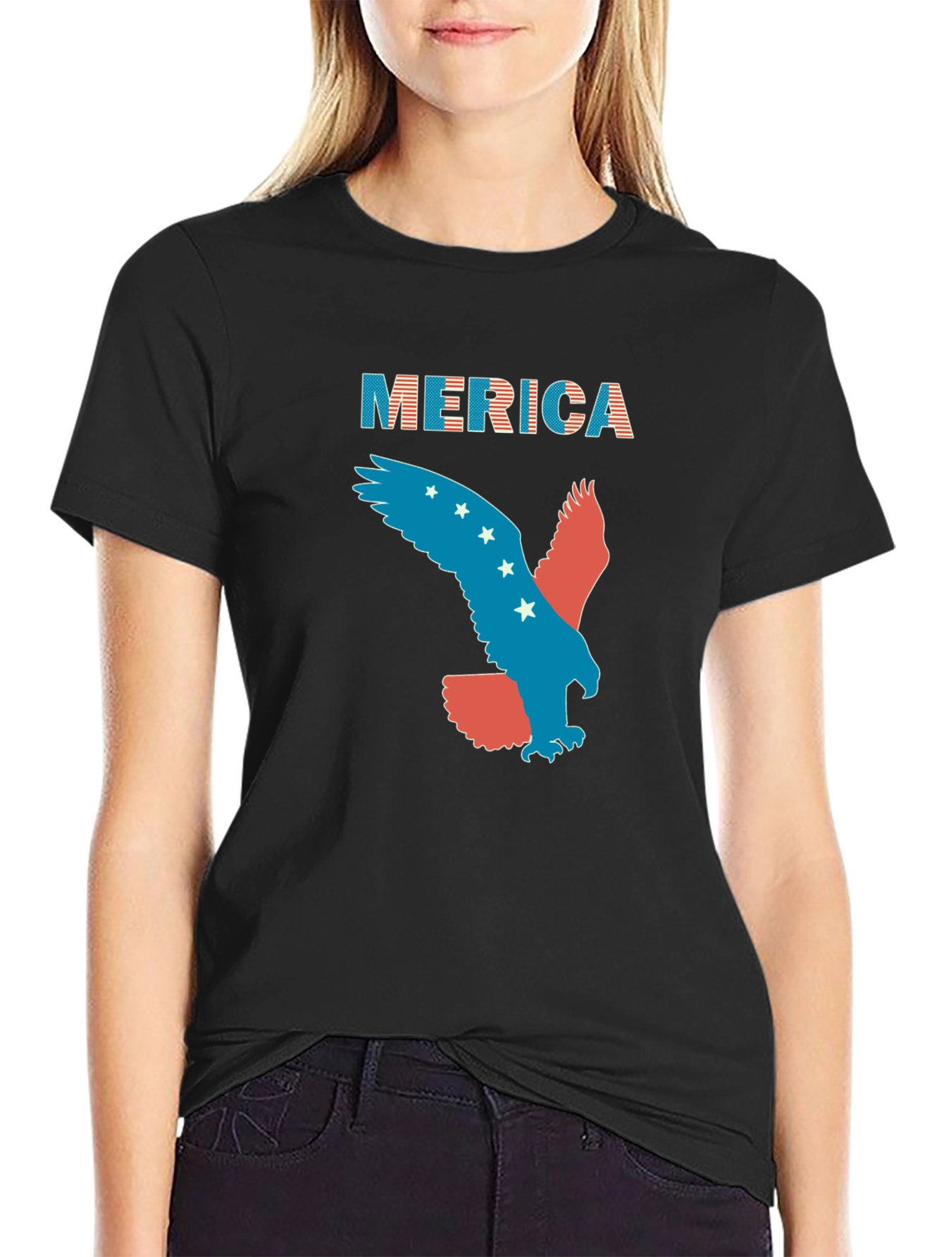 Patriotic Merica Eagle Graphic T-Shirt