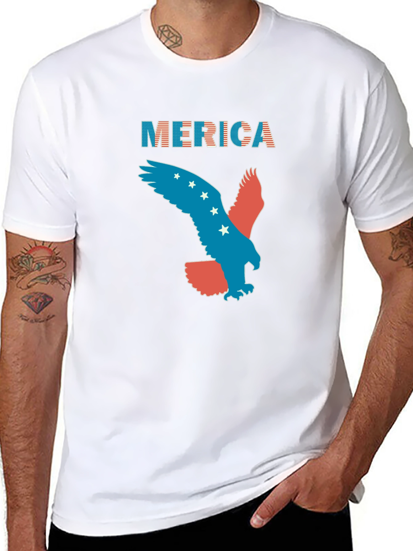 Patriotic Merica Eagle Graphic T-Shirt