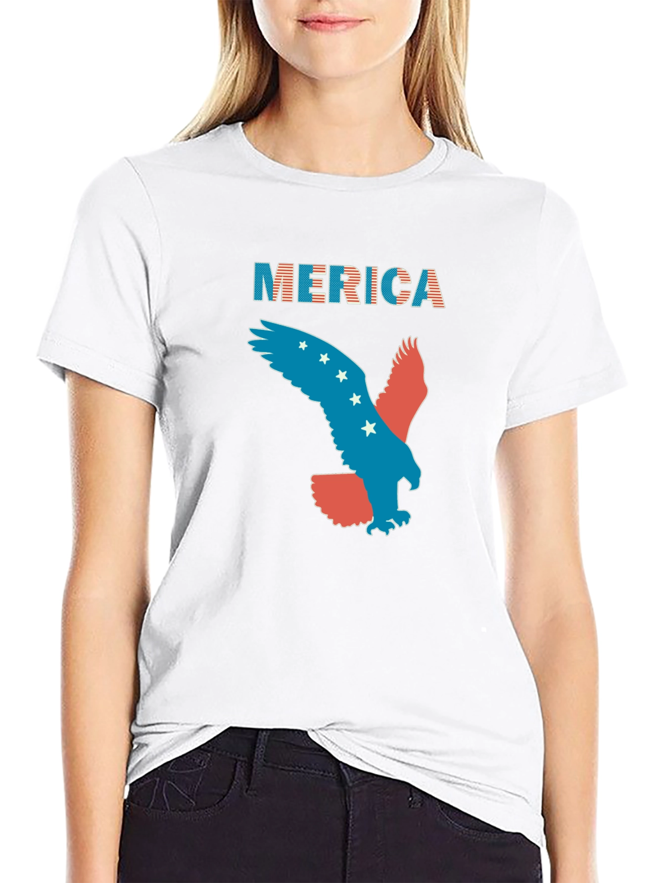 Patriotic Merica Eagle Graphic T-Shirt