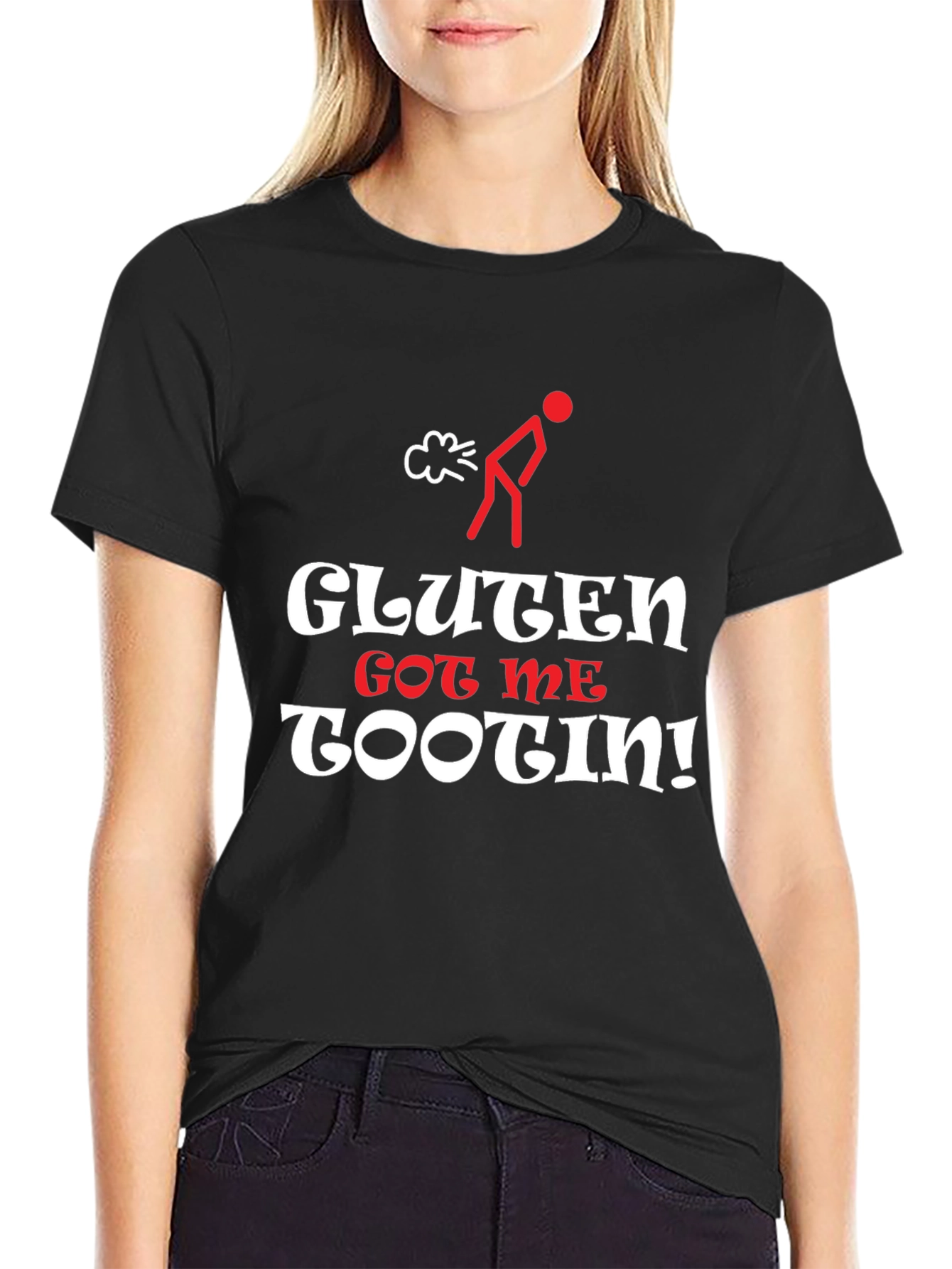 Gluten Got Me Tootin Funny Graphic Tee