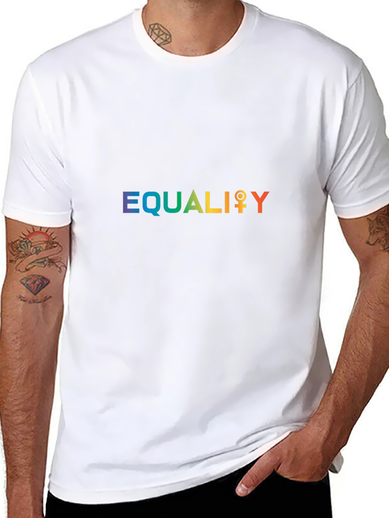 Equality Rainbow Graphic Tee - Black
