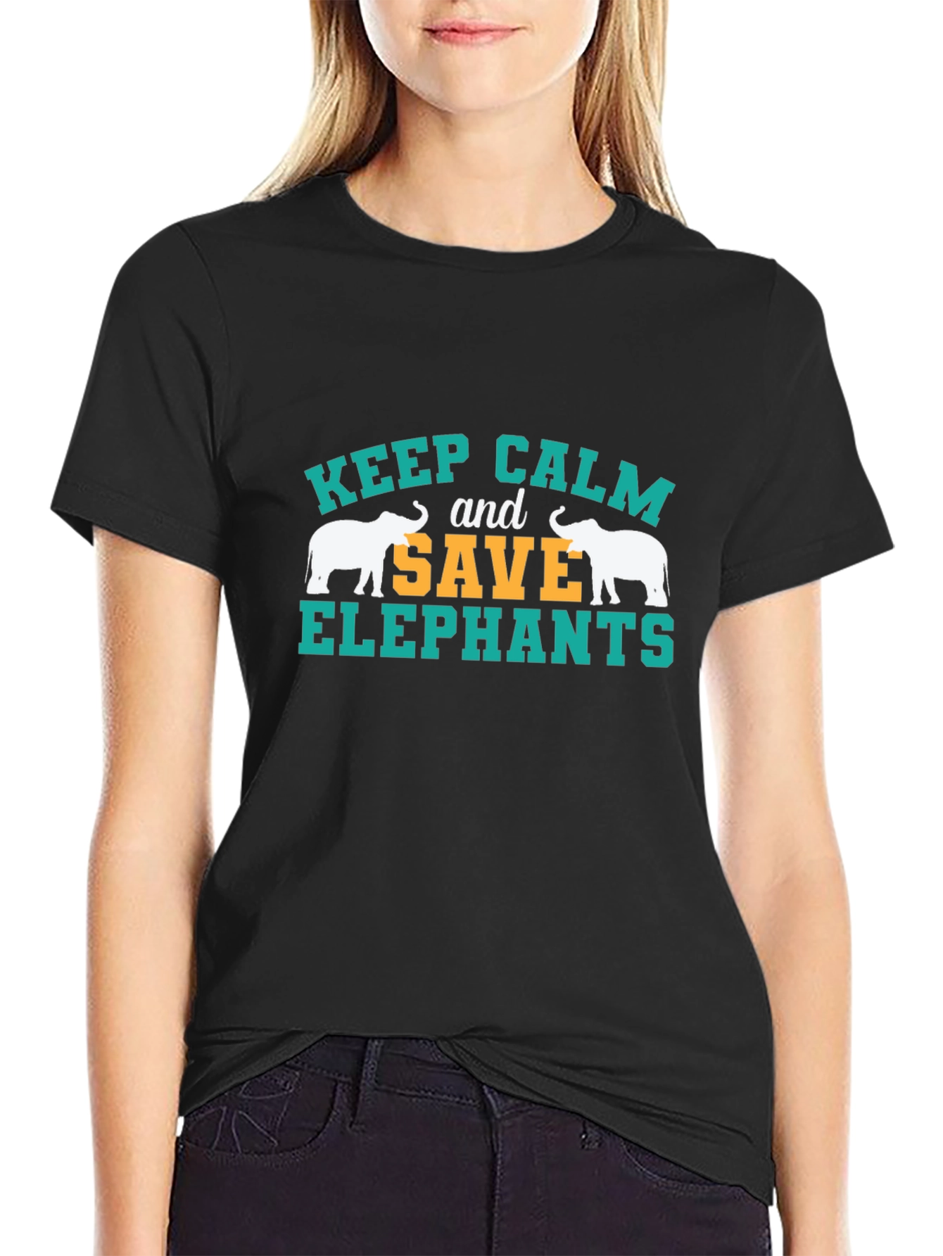 Keep Calm Save Elephants Graphic Tee