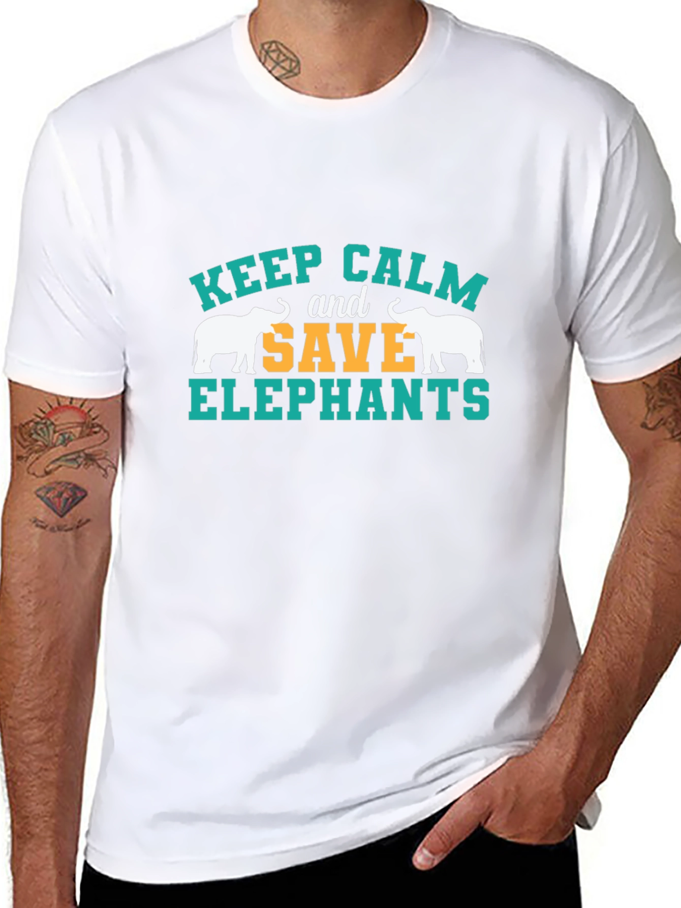 Keep Calm Save Elephants Graphic Tee