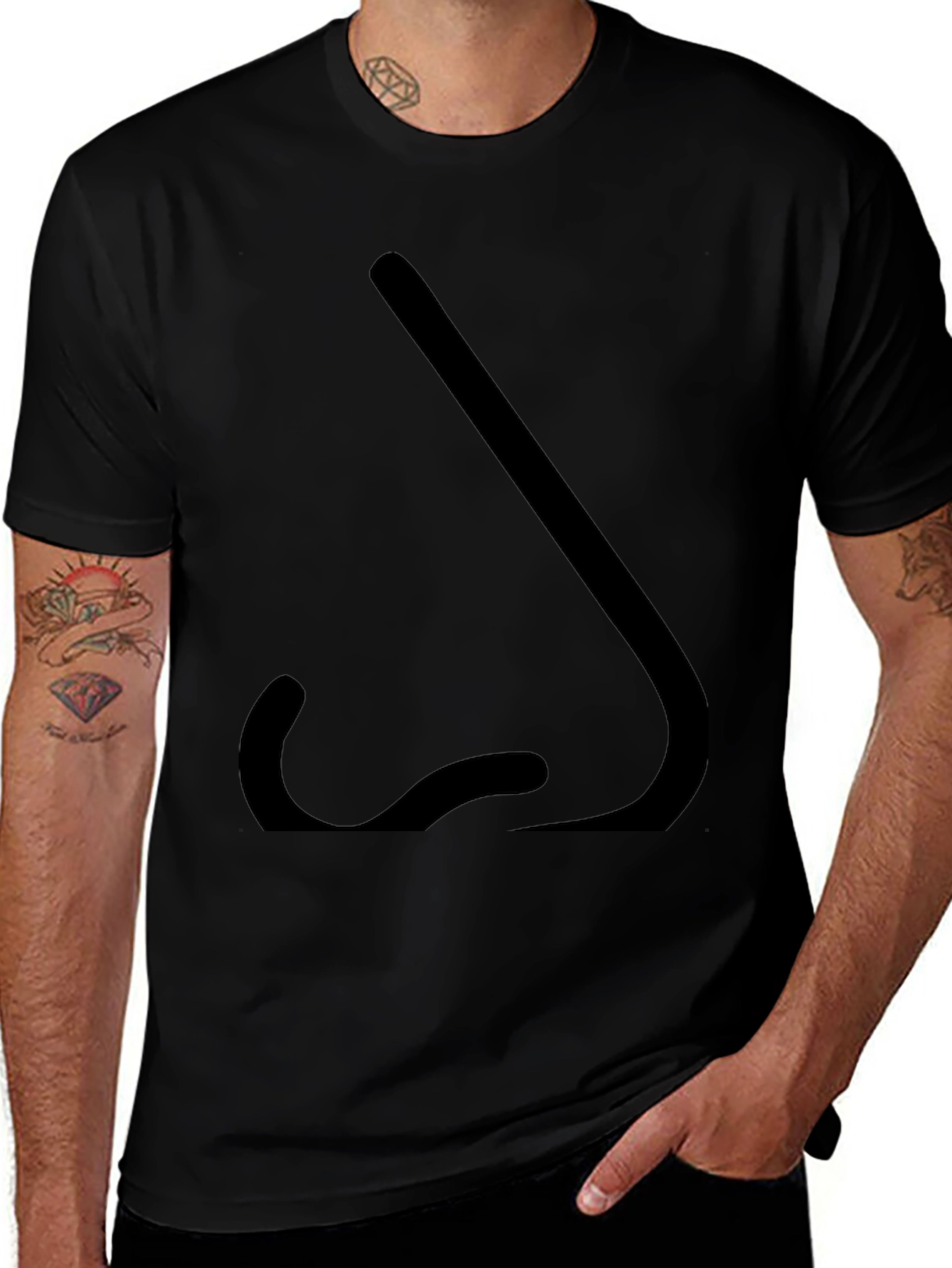 Novelty Nose Graphic Black T-Shirt