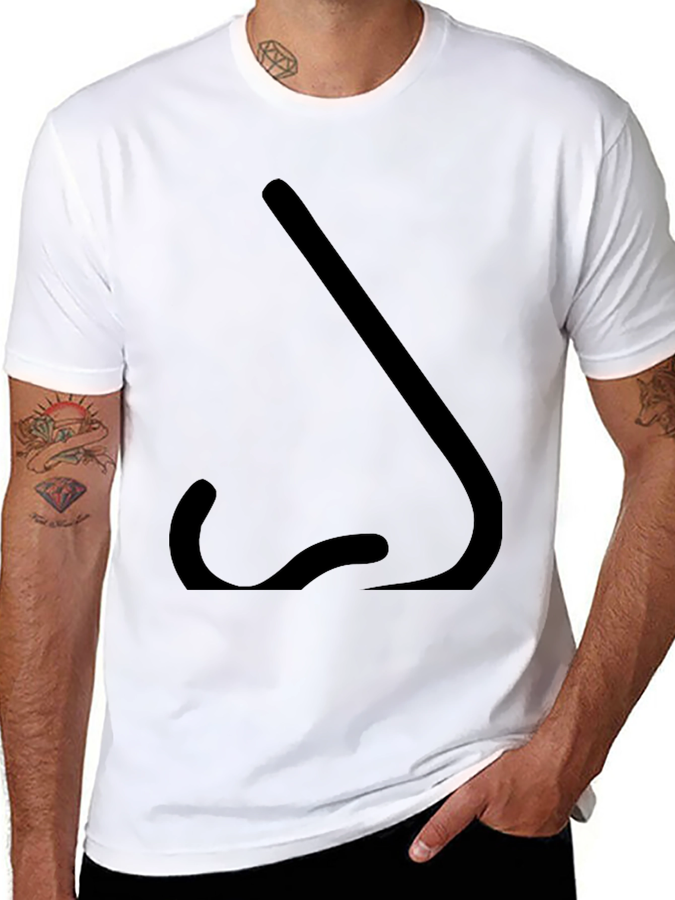 Novelty Nose Graphic Black T-Shirt
