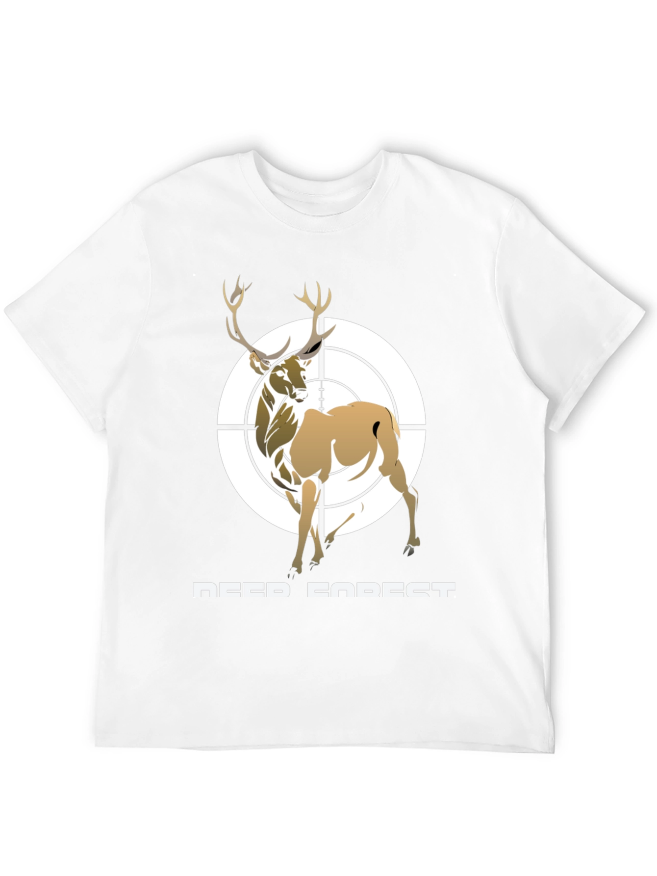 Deer Forest Target Graphic Tee - Black Cotton