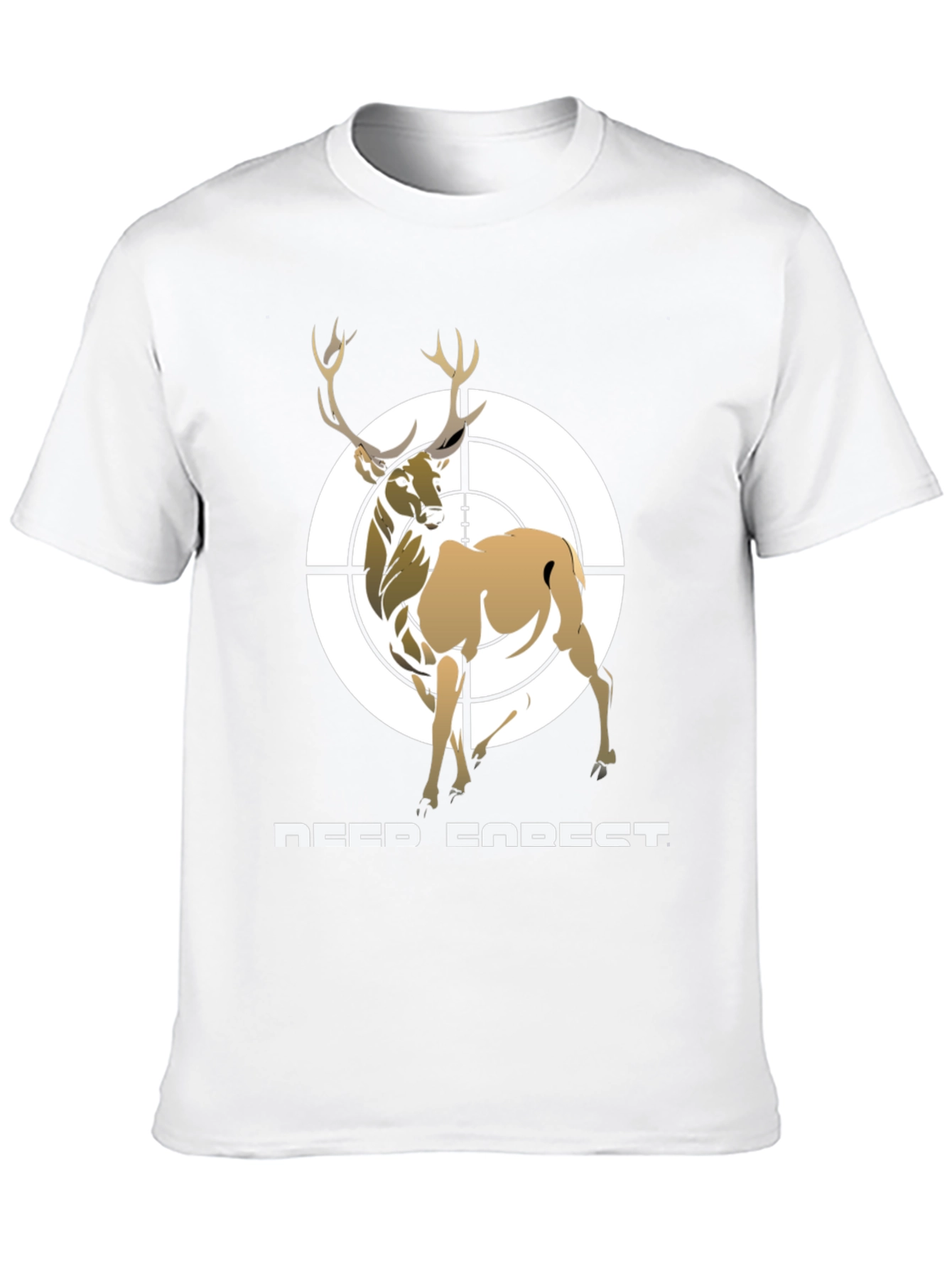 Deer Forest Target Graphic Tee - Black Cotton