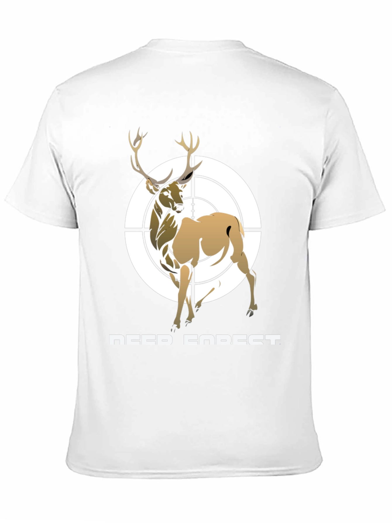 Deer Forest Target Graphic Tee - Black Cotton