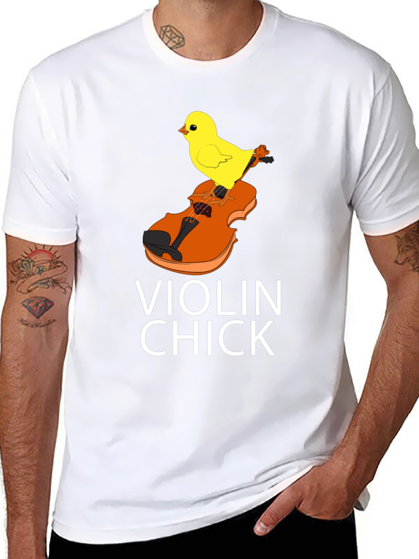 Violin Chick Graphic Tee - Music Lover Shirt