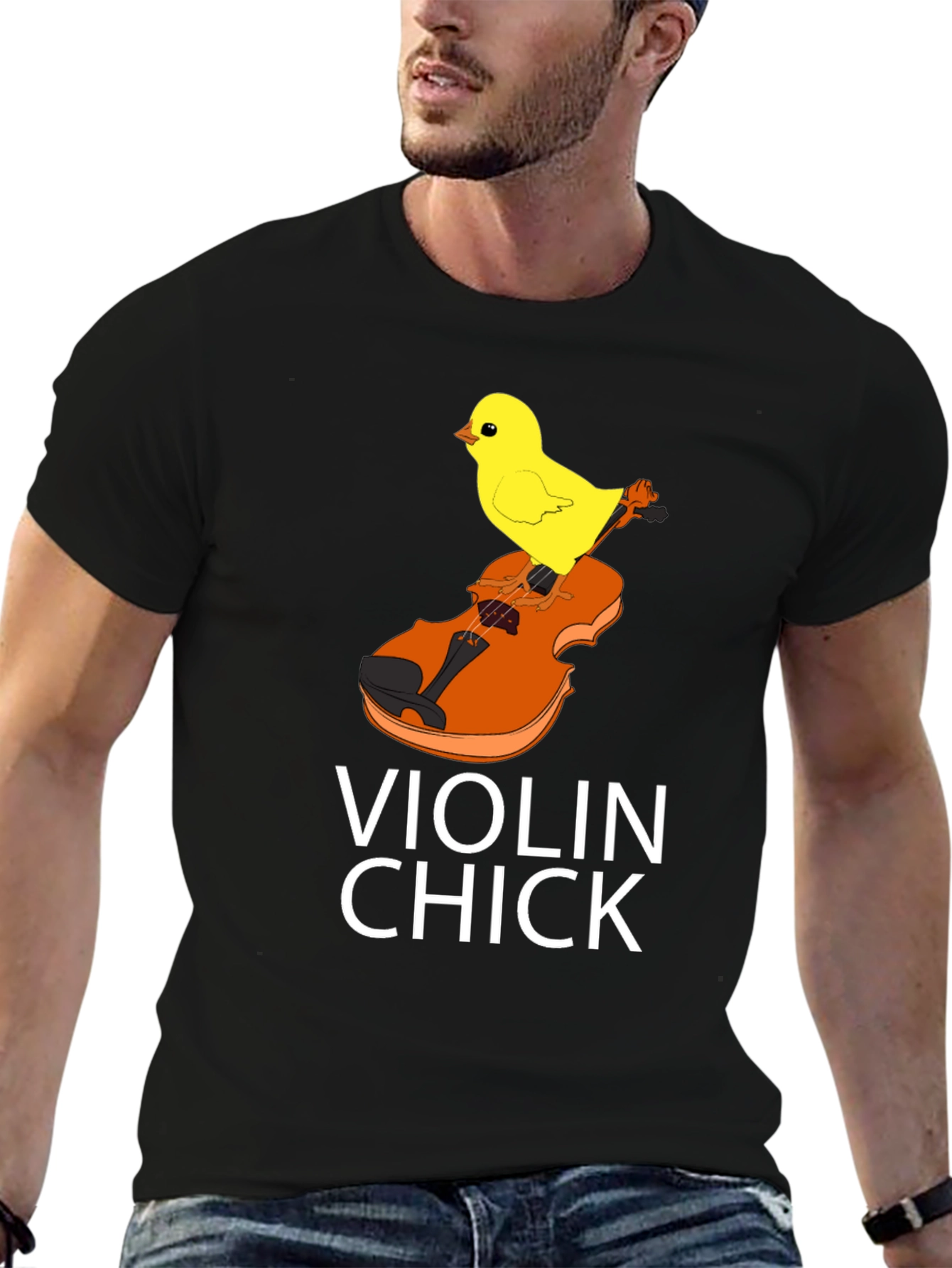 Violin Chick Graphic Tee - Music Lover Shirt