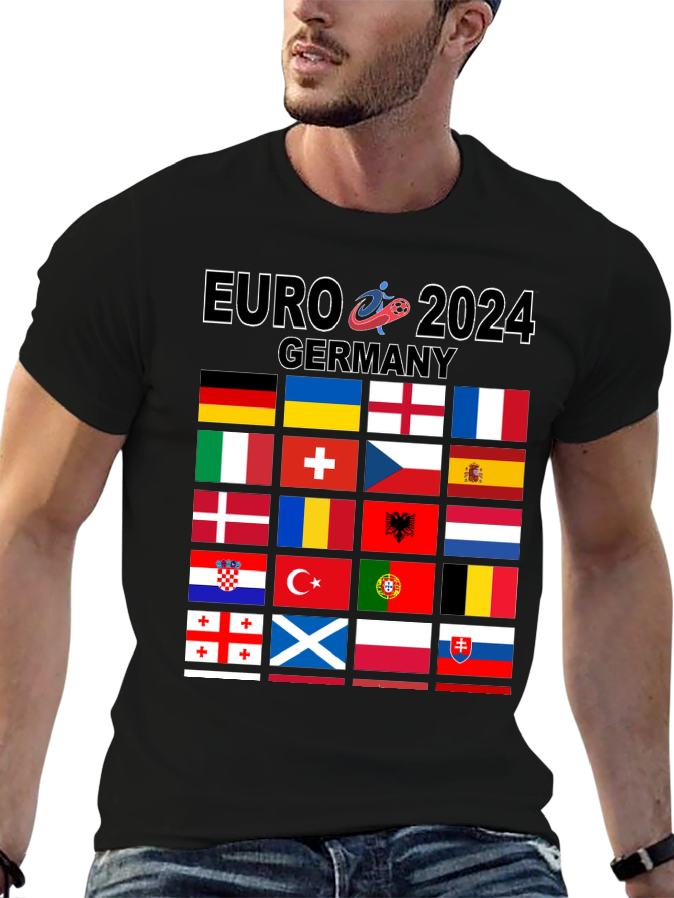 Euro 2024 Germany Flags Graphic T-Shirt