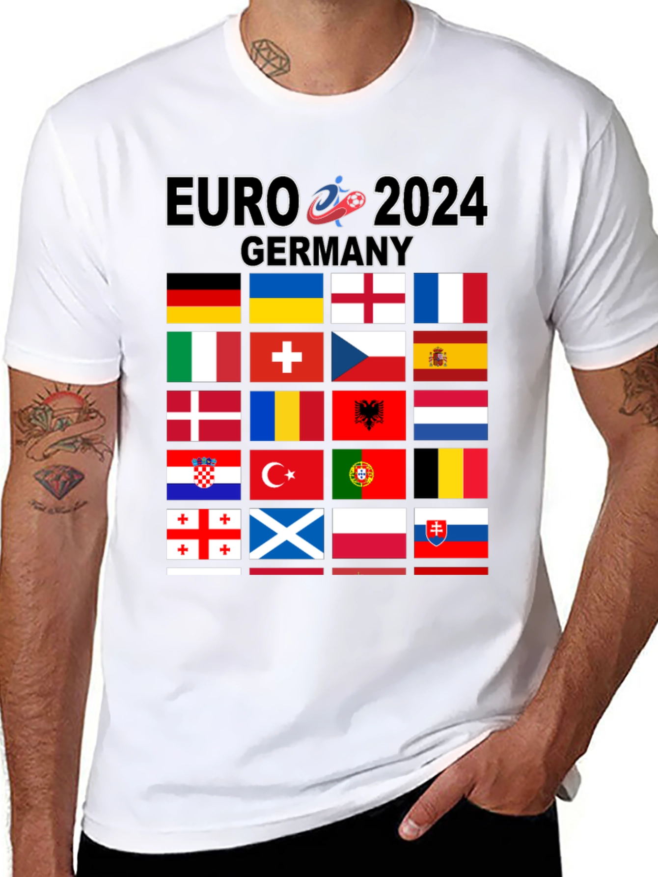 Euro 2024 Germany Flags Graphic T-Shirt