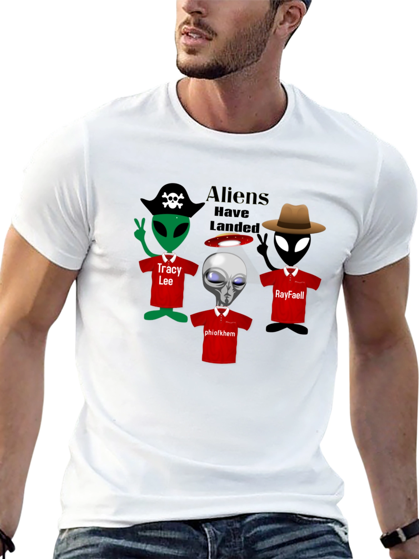 Aliens Have Landed Novelty Graphic T-Shirt
