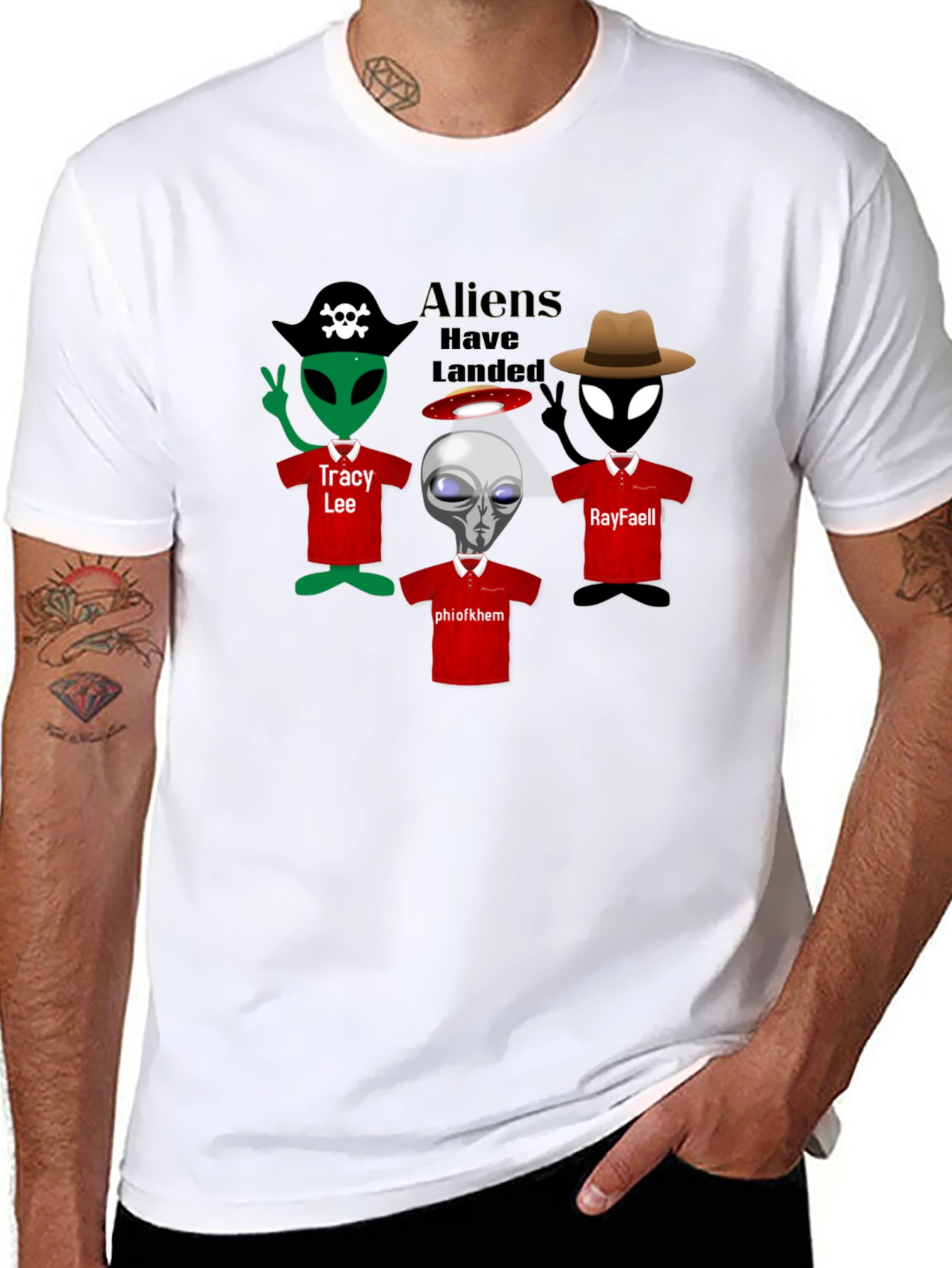 Aliens Have Landed Novelty Graphic T-Shirt